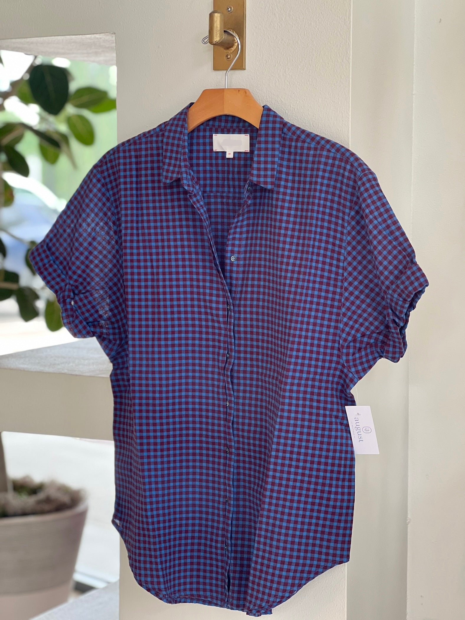 Xix5rmc114 Xirena Blue Gingham Button Down