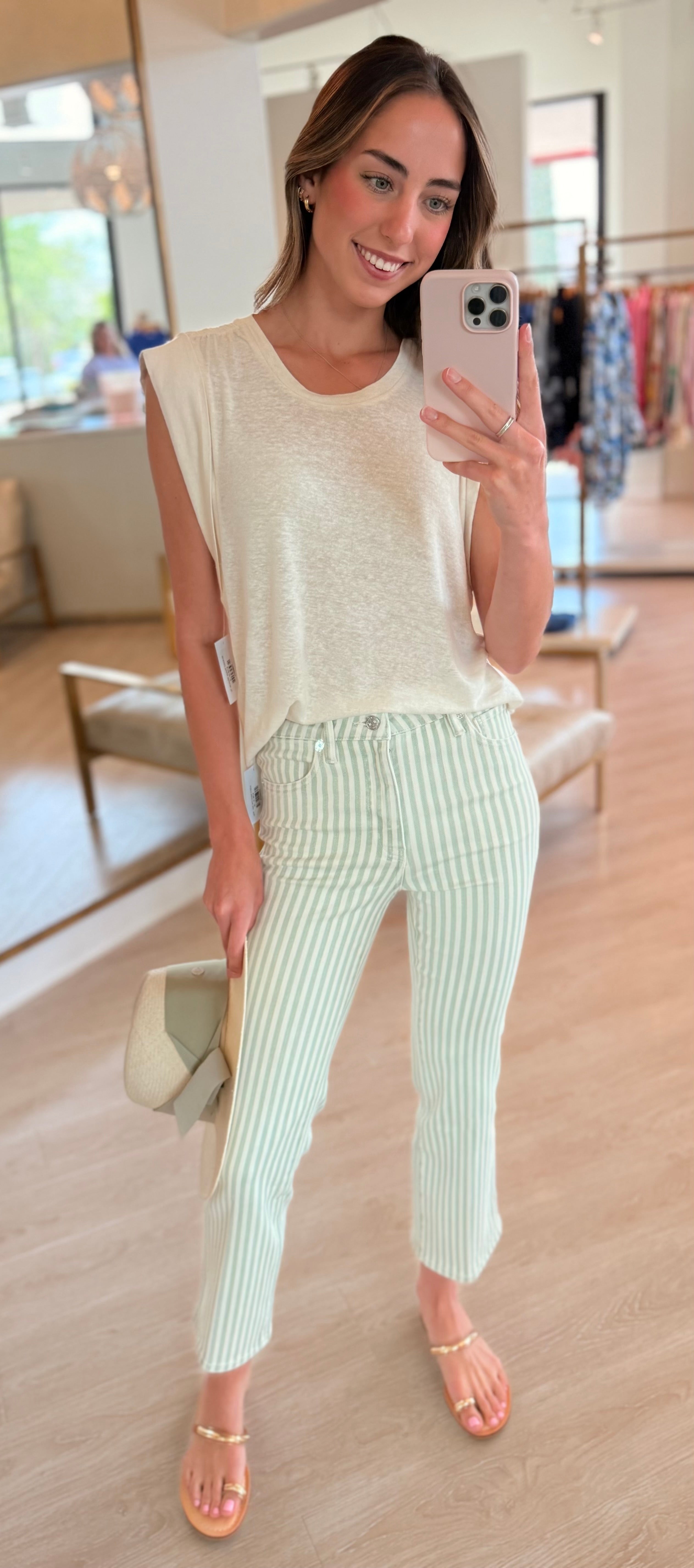 Fr30012 Frame Reboot Crop Jean - Stripe