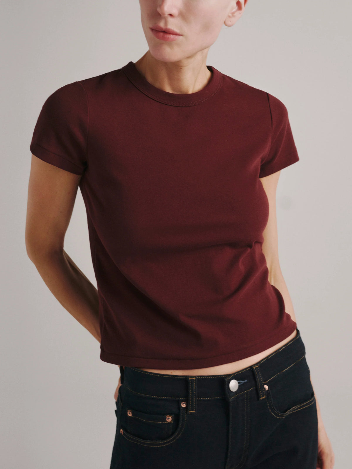Dl90102 Shrunken Tee - Maroon