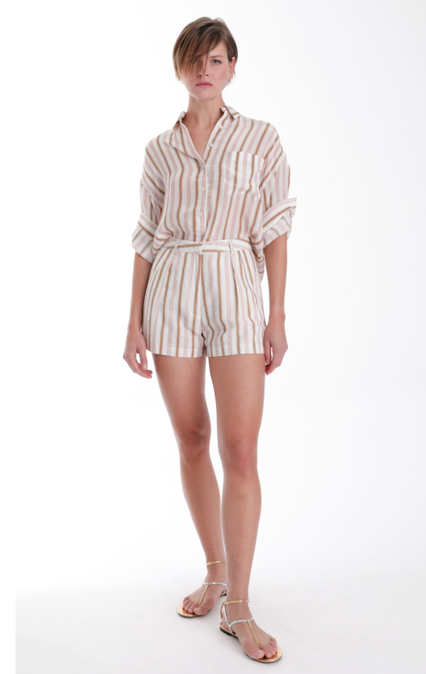 Ka2189 Blush Striped Shorts