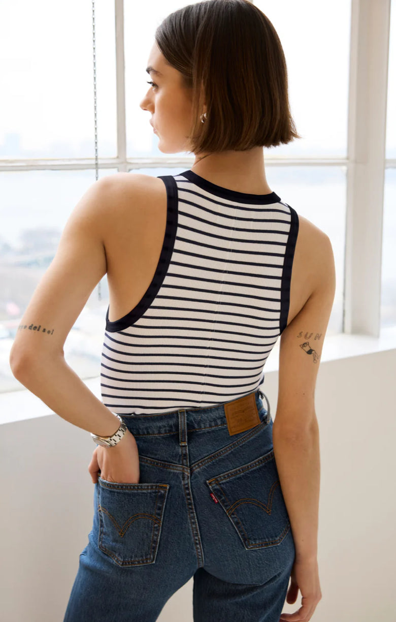 So1017 Basic Tank - Navy Stripe