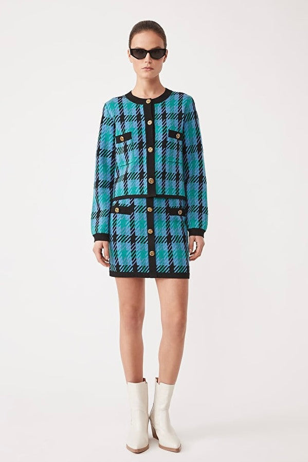 Su02254 Gaya Plaid Cardigan