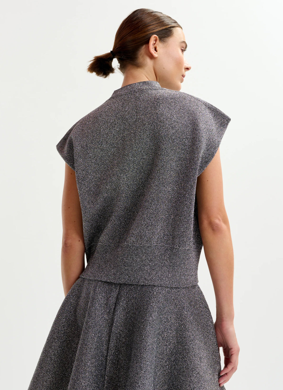 Esitdance Silver Lurex Knit Top