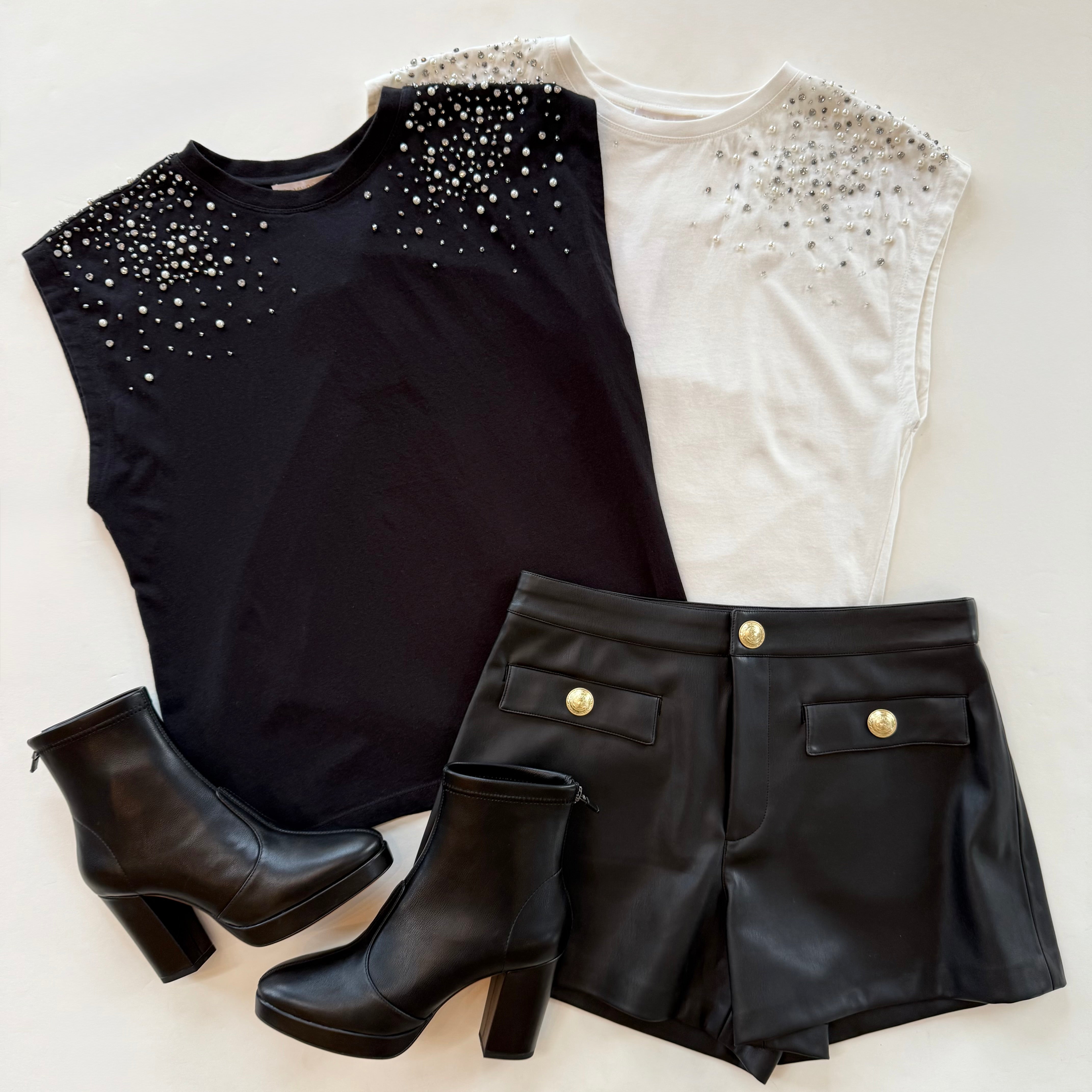 Raa2019 Black Embellished Drop Tee