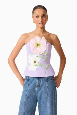 El2618 Lavender Strapless Top