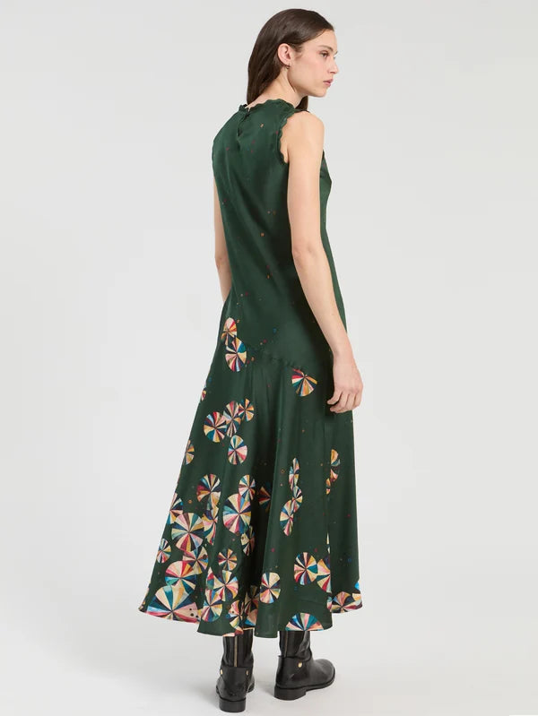 Vi34115 Green Print Maxi Dress