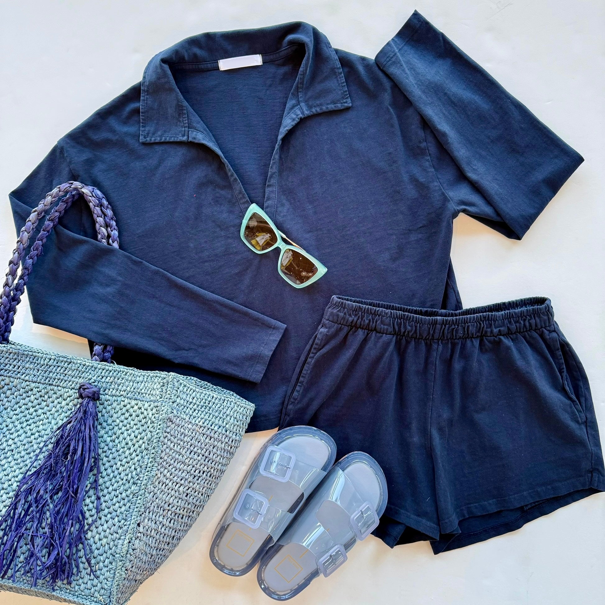 Set - Navy Jersey Cotton Set