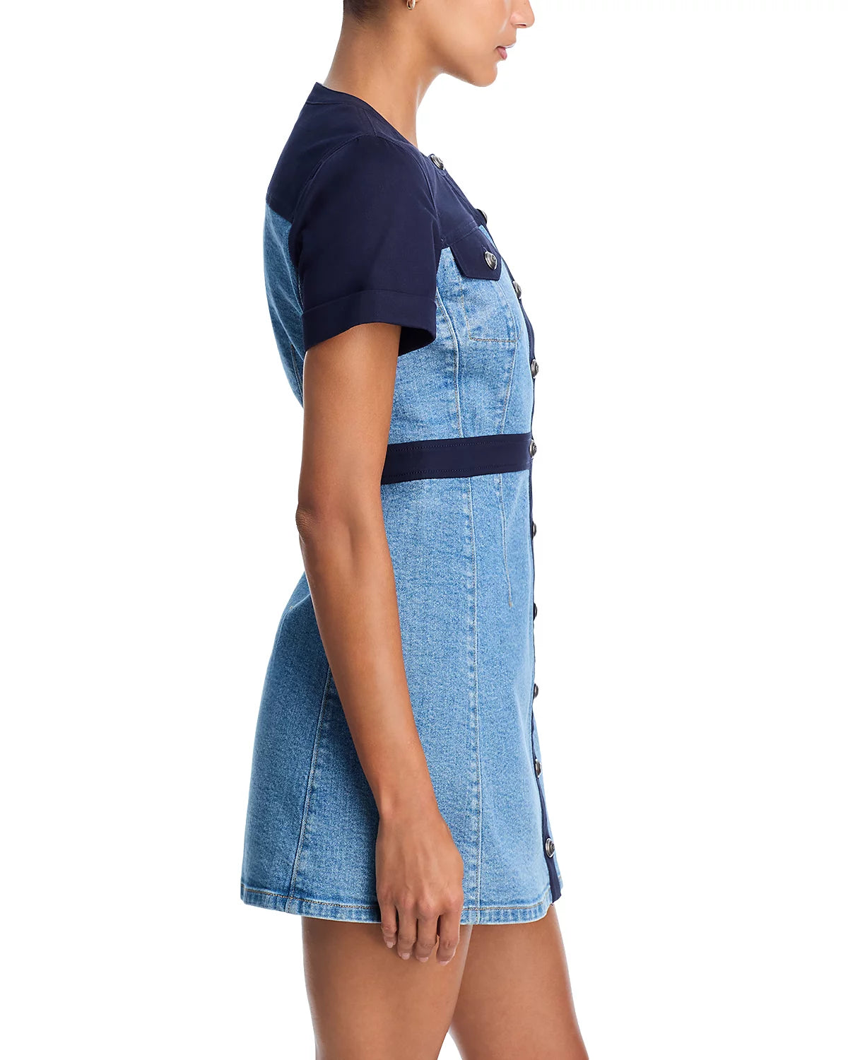 Cizd32638 Combo Denim Dress