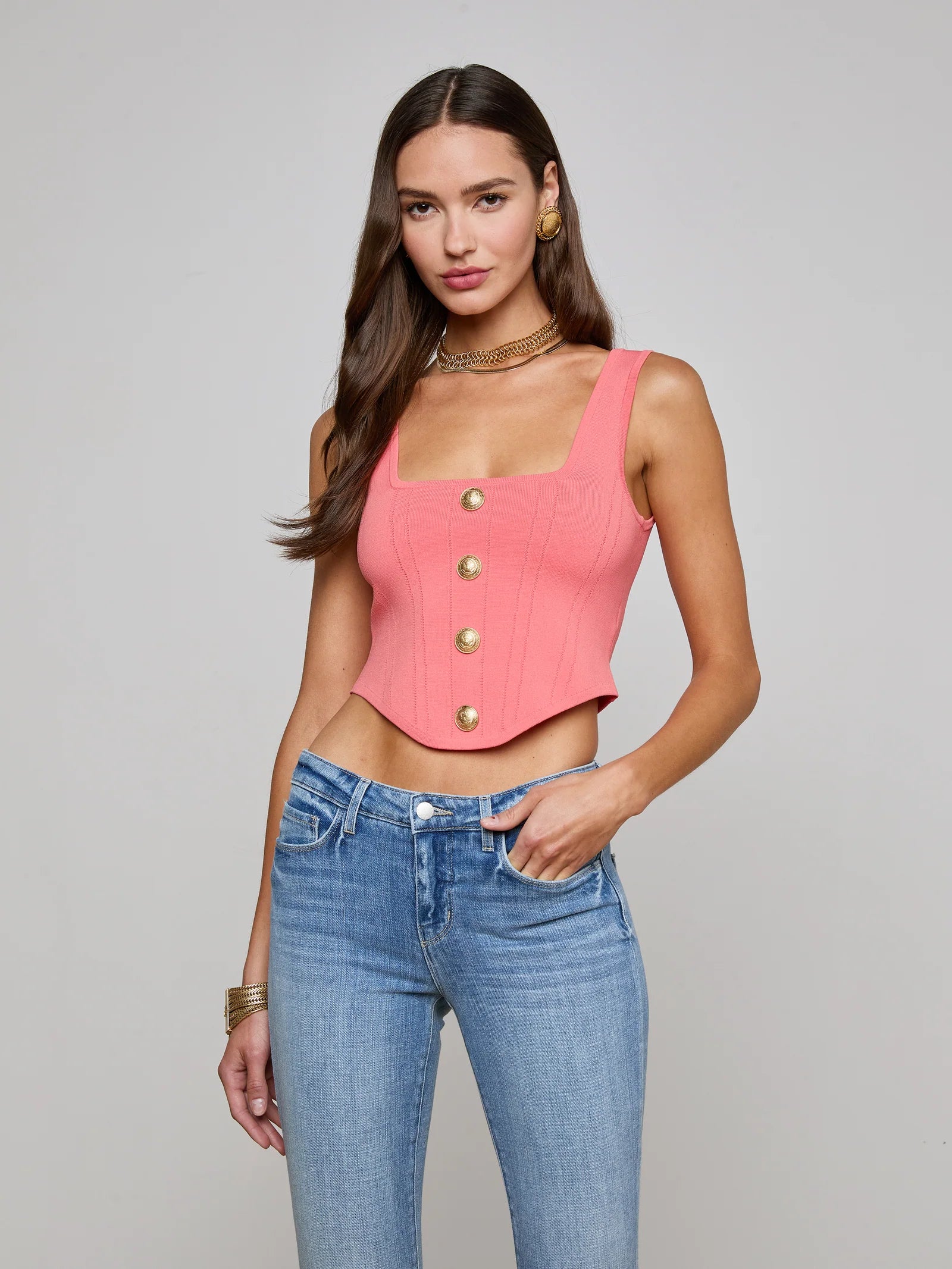 La80010 L’agence Coral Corset Top