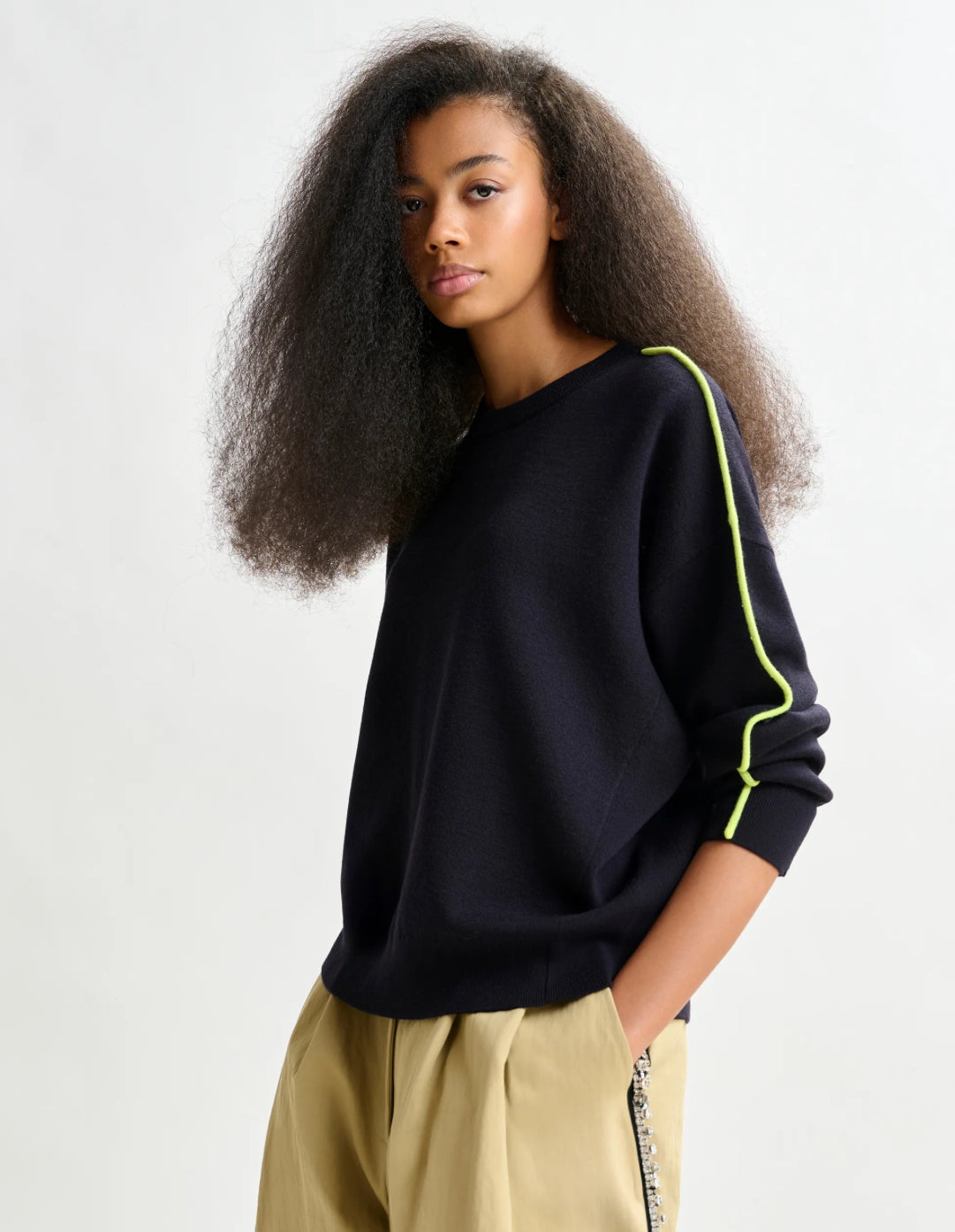 Esiruby Contrast Pullover - Navy