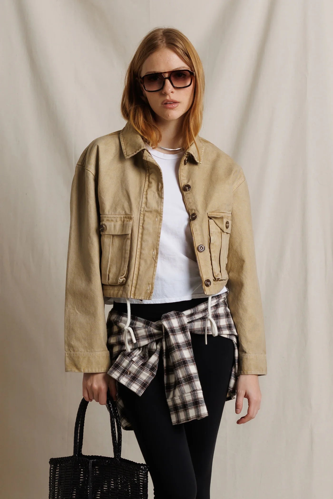 Petw247 Canvas Crop Utility Jacket