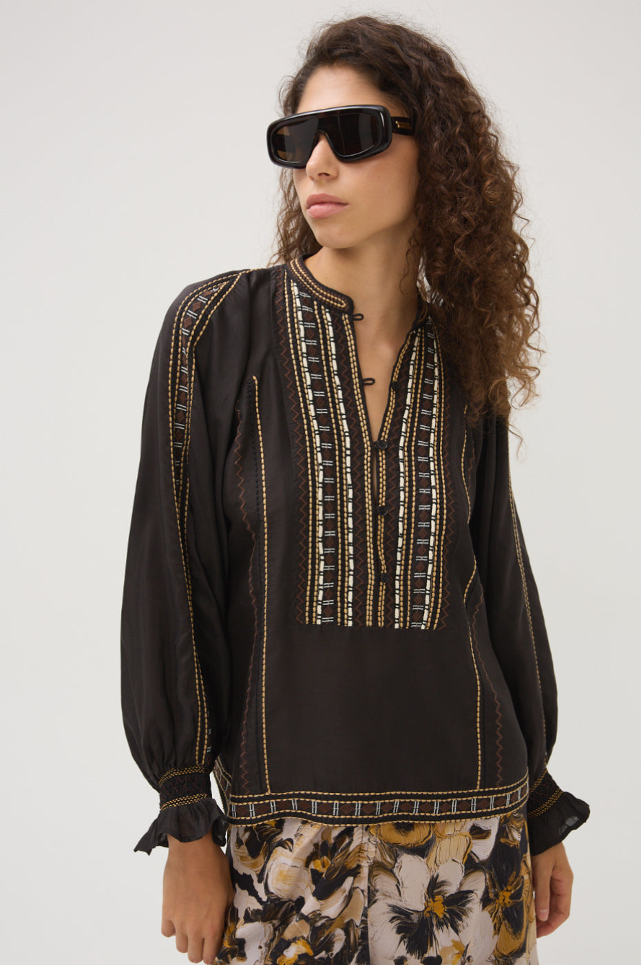 Ma0040 Embroidered Boho Blouse