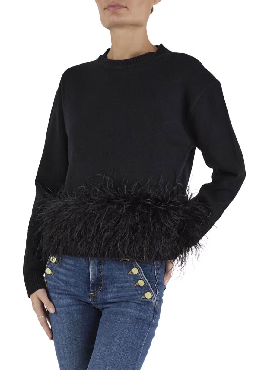 Raa7035 Black Feather Sweater