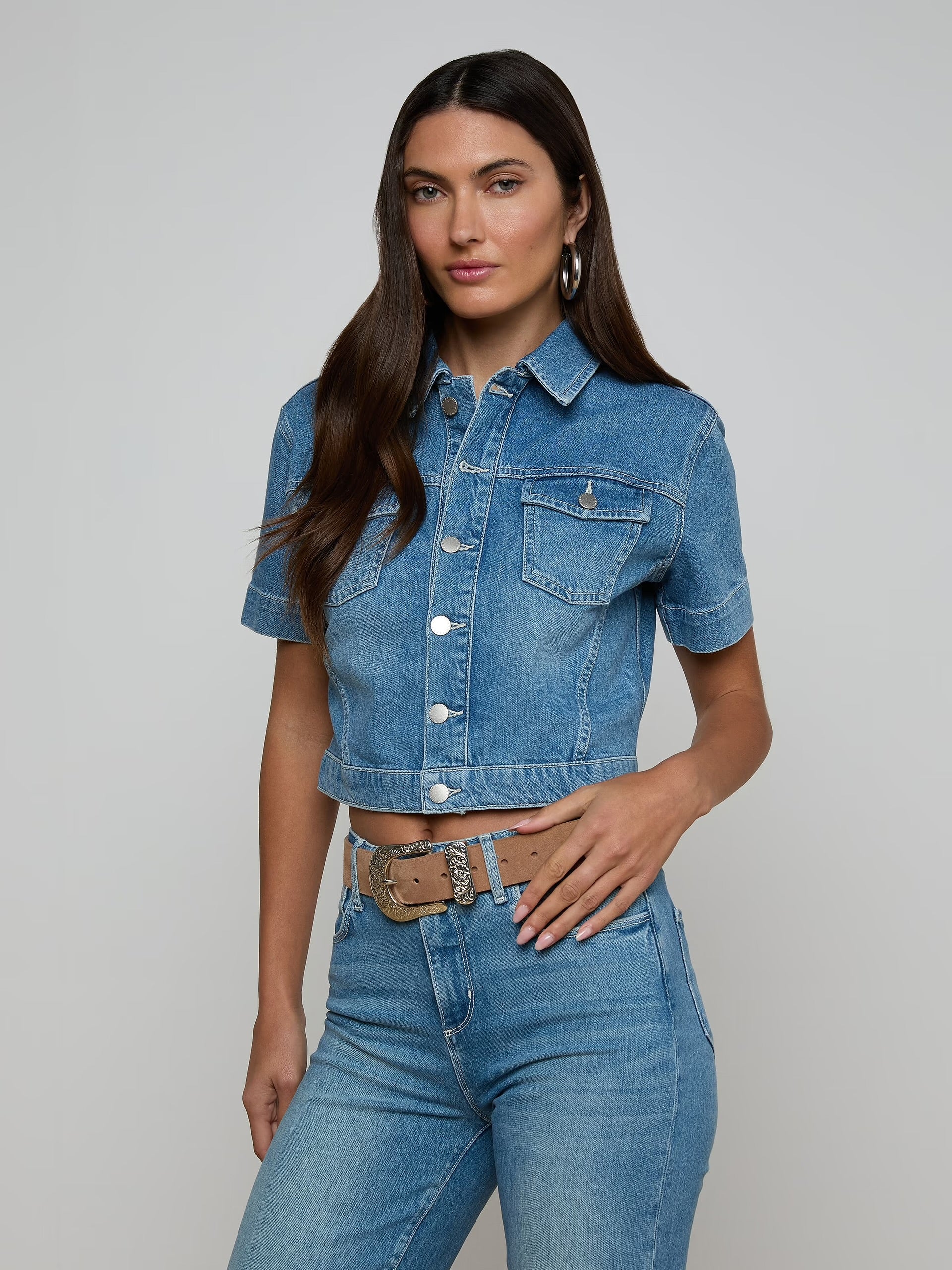 La10076 Denim Shirt Jacket