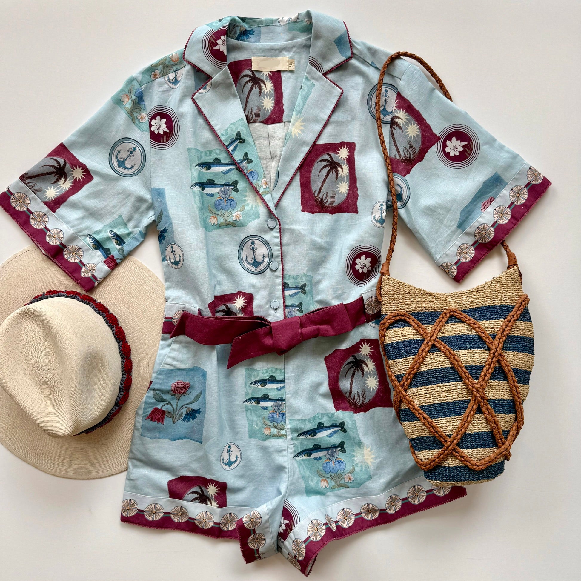 Kiy62 Coastal Print Romper