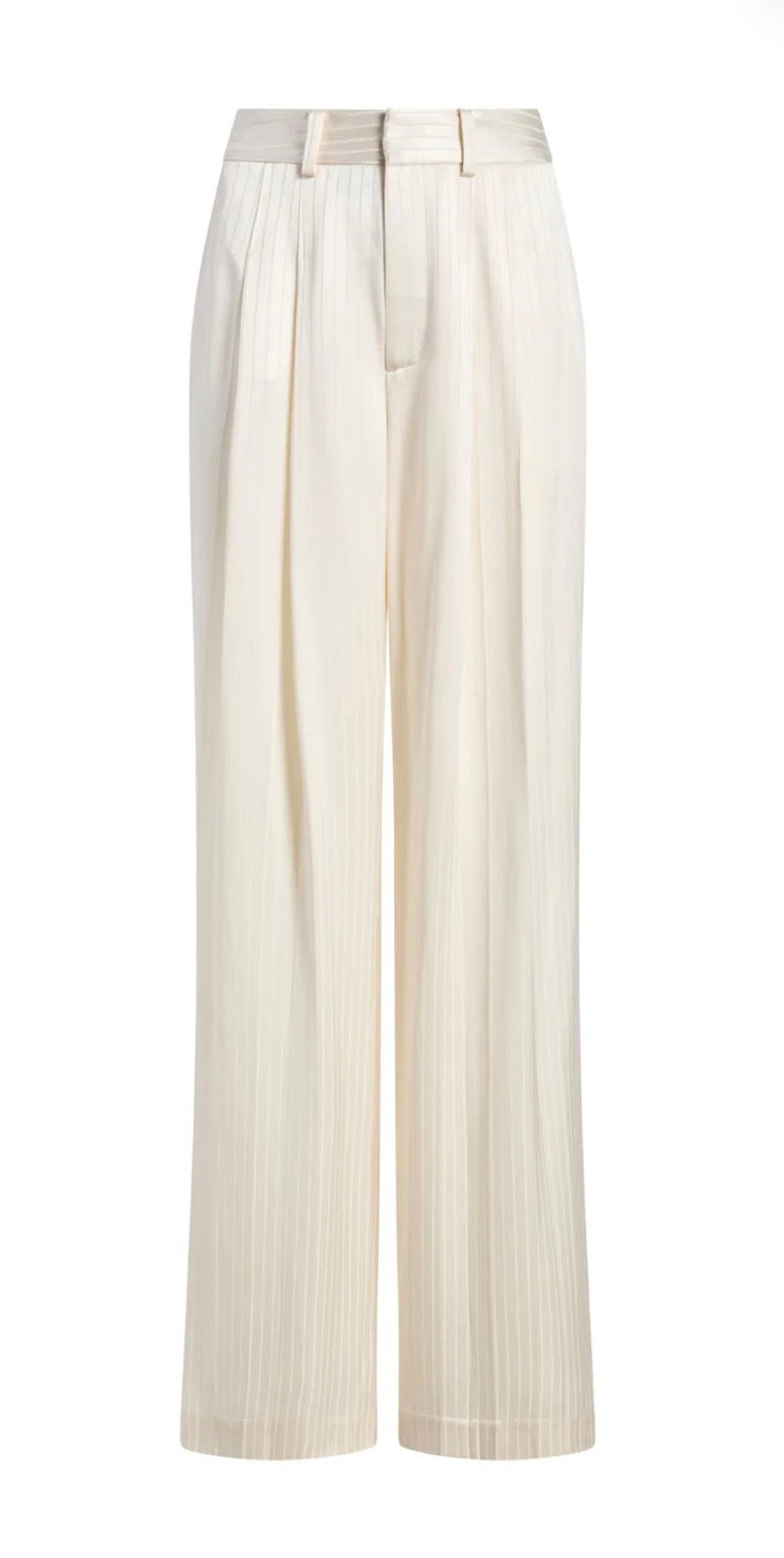 Ci10379 Ivory Satin Stripe Pants