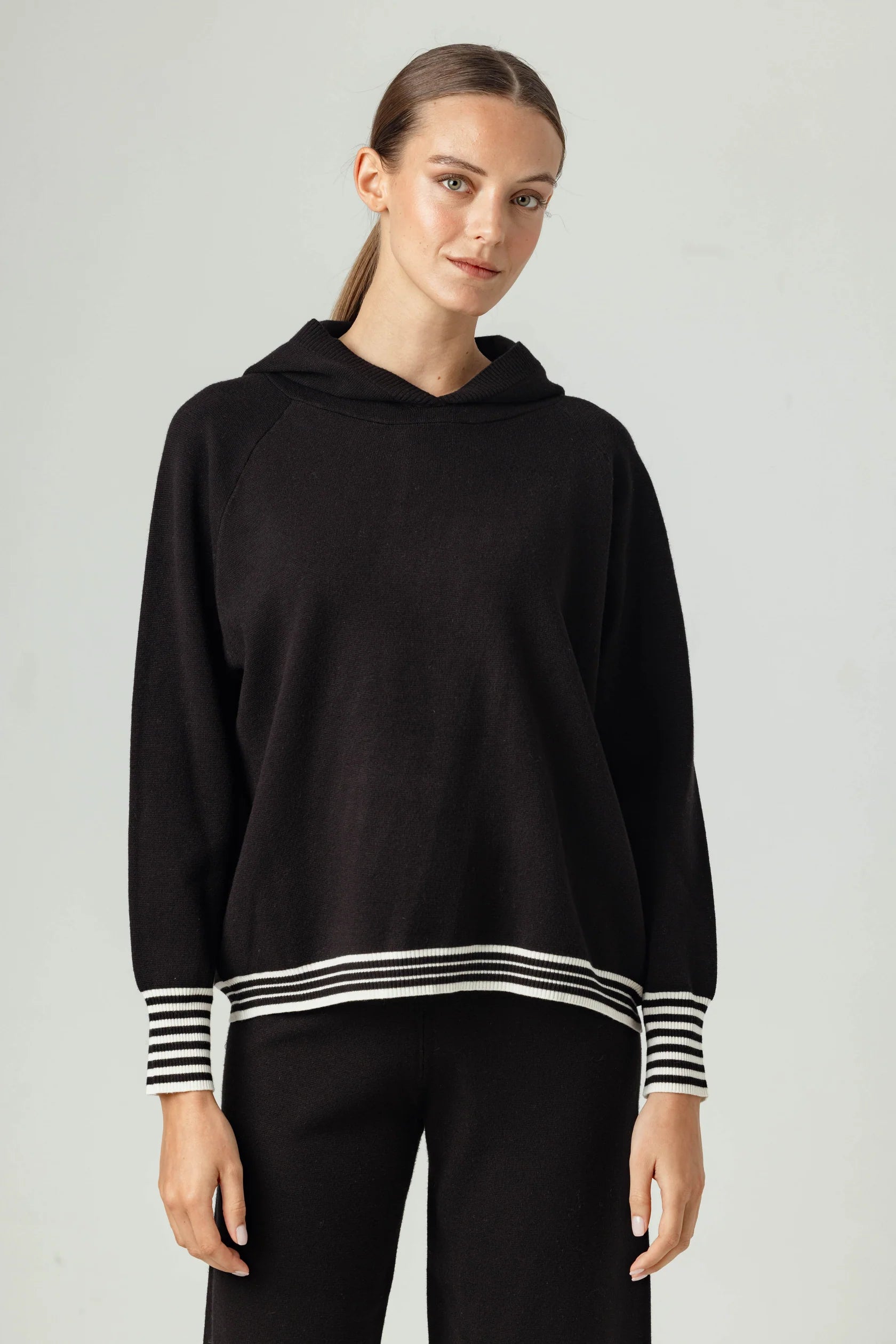 Su124 Sundays Stripe Cuff Hoodie