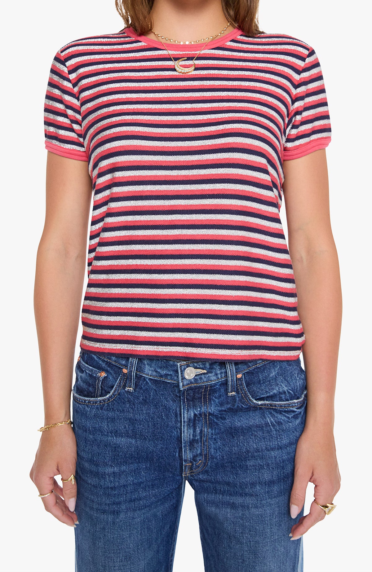 Mo8881 Lil Goodie Ringer - Pink Stripe