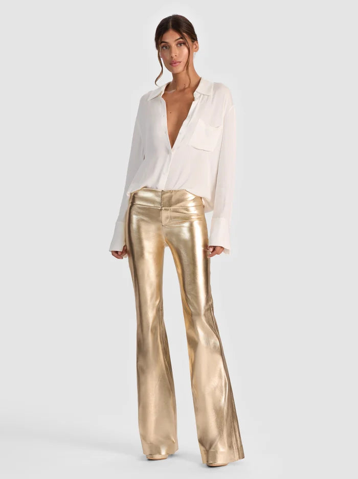 Alcc14120 Gold Bootcut Pants