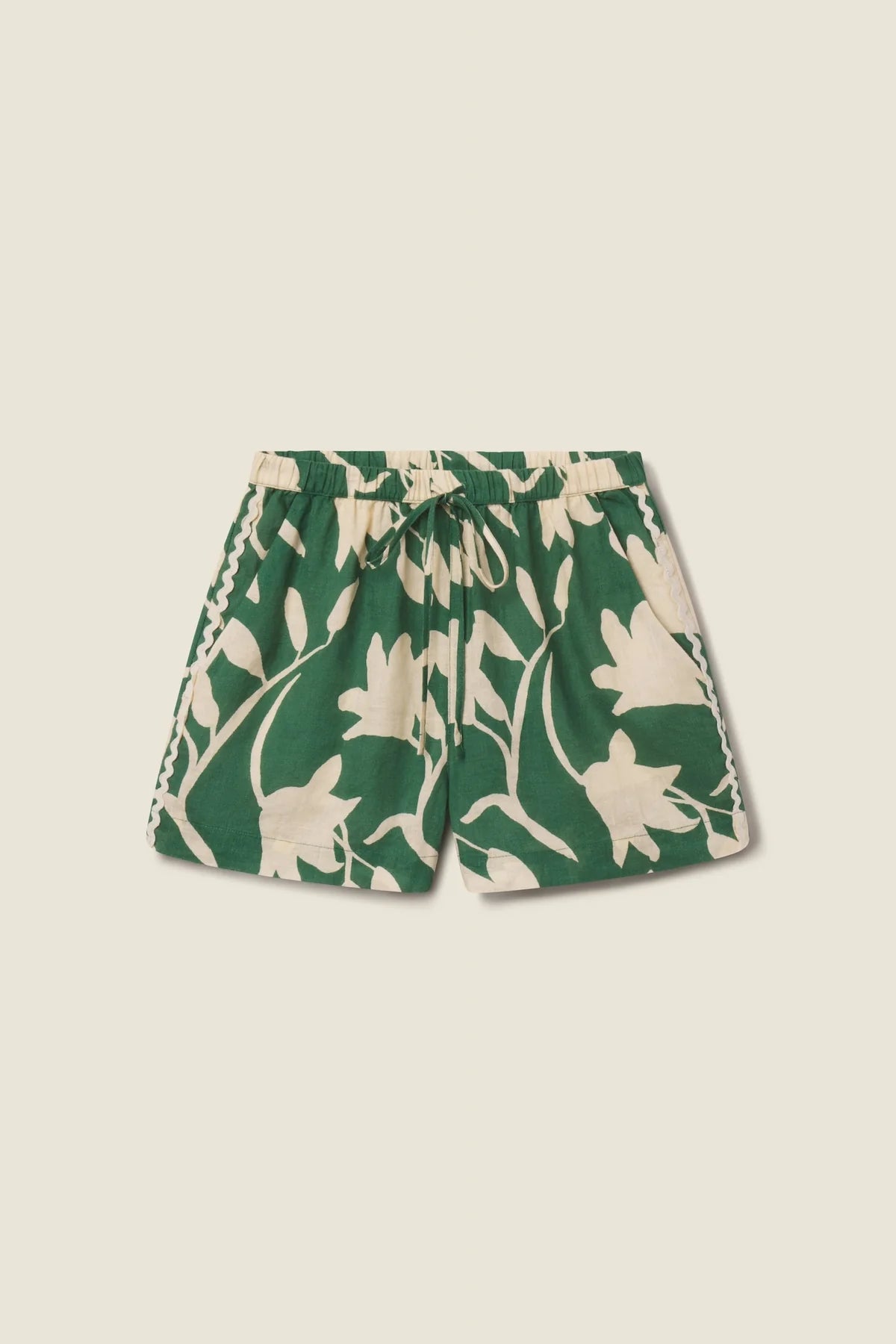 Trw1476 Green Floral Shorts