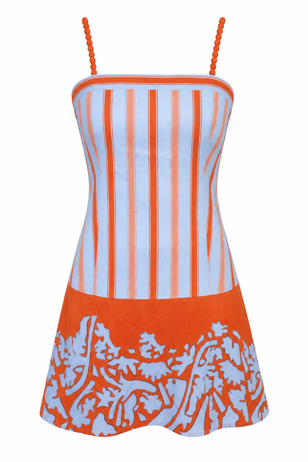 An6790 Orange & Blue Mini Dress