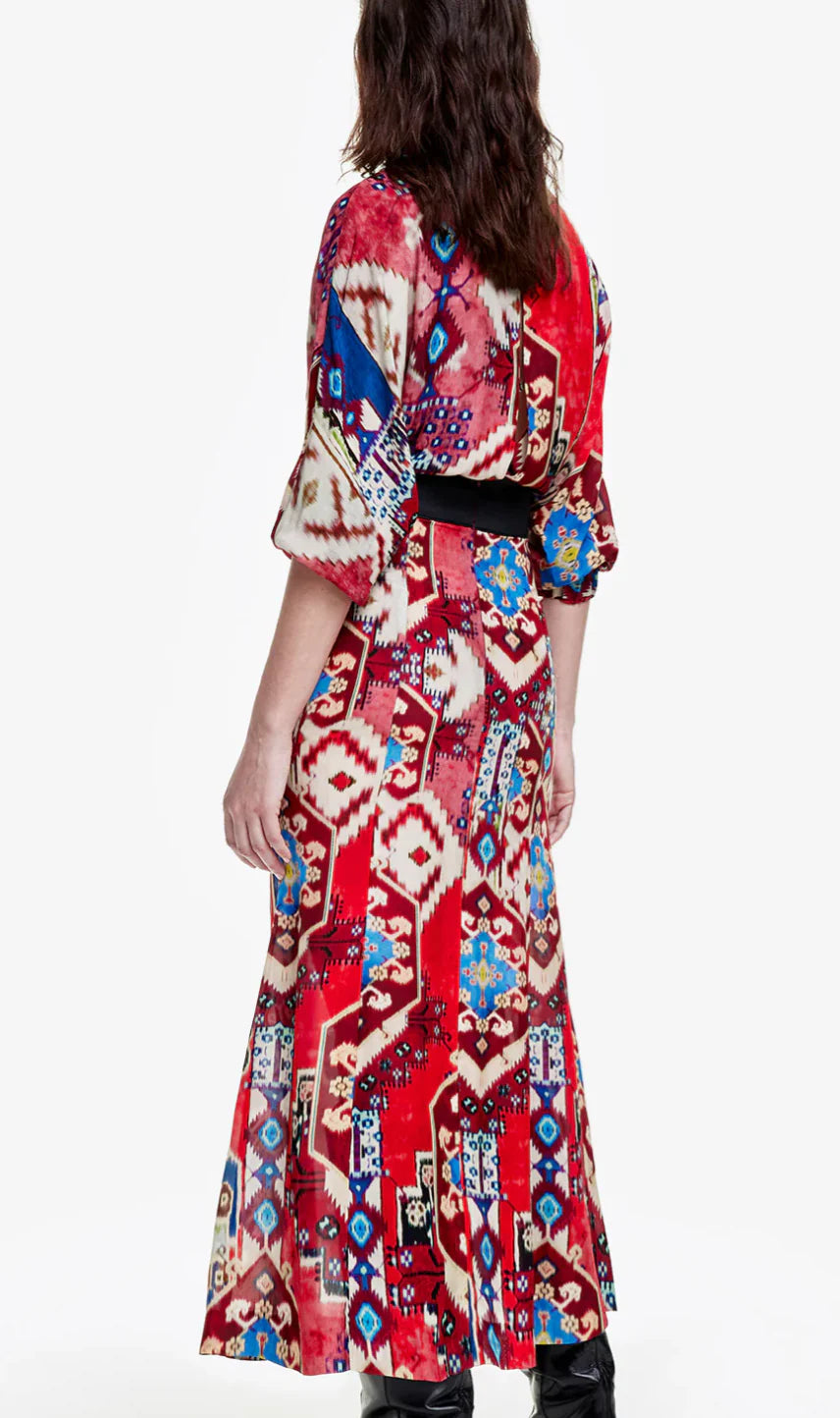Sm24100 Smythe Crimson Midi Dress