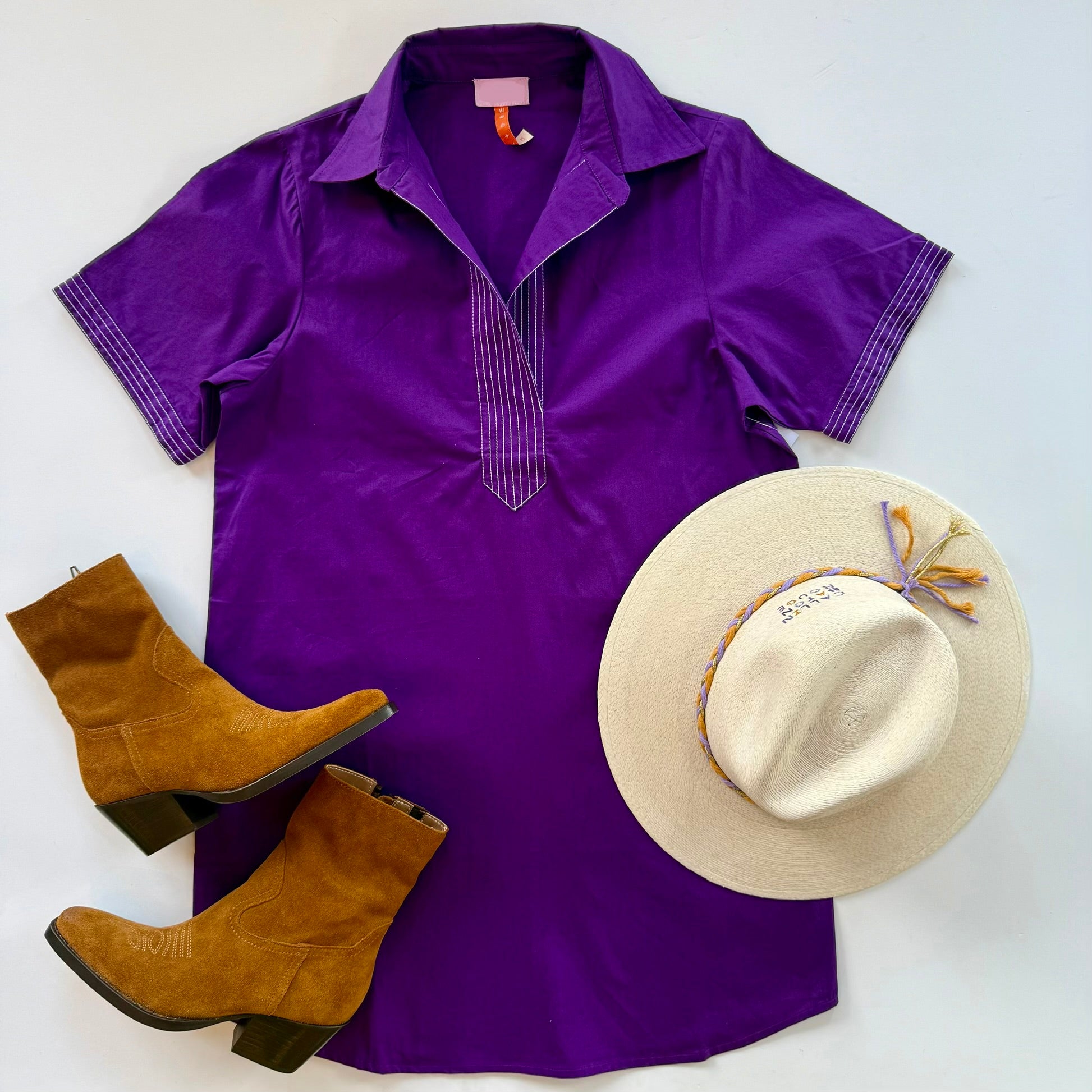 Naw1564 Purple Shift Dress