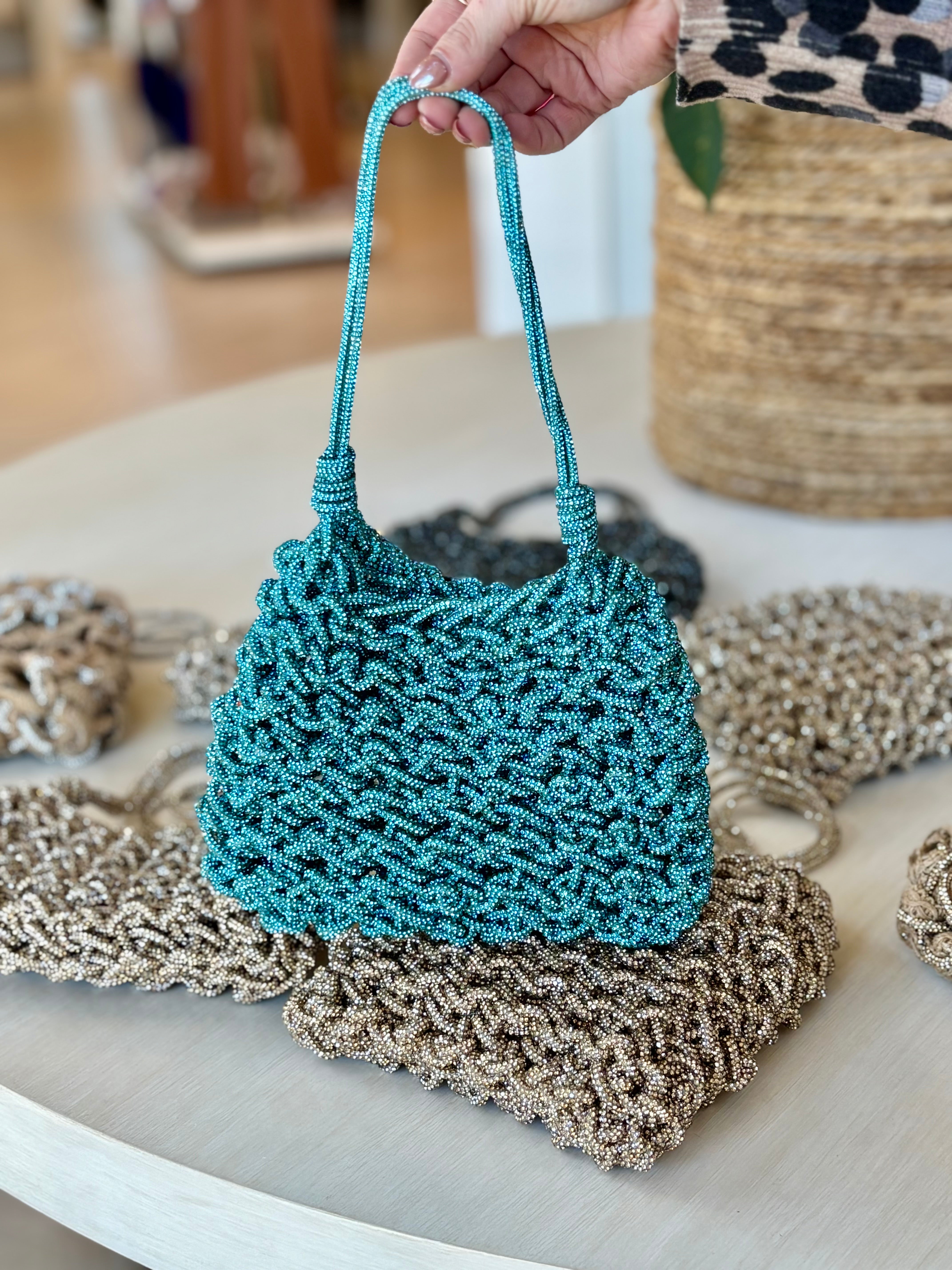 Classic Crystal Handbag - Turquoise