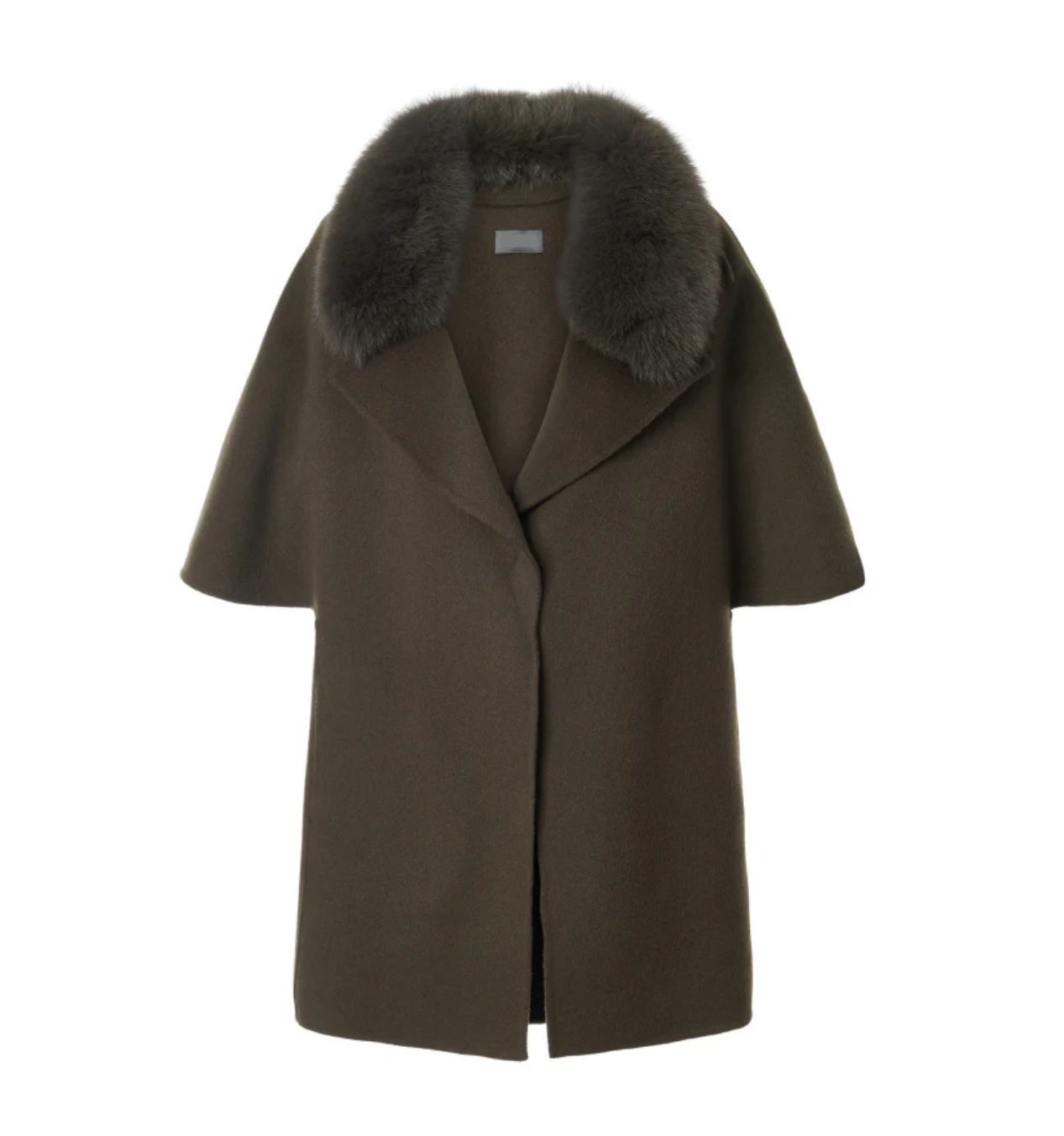 Di9049 Fur Collar Jacket - Slate Grey