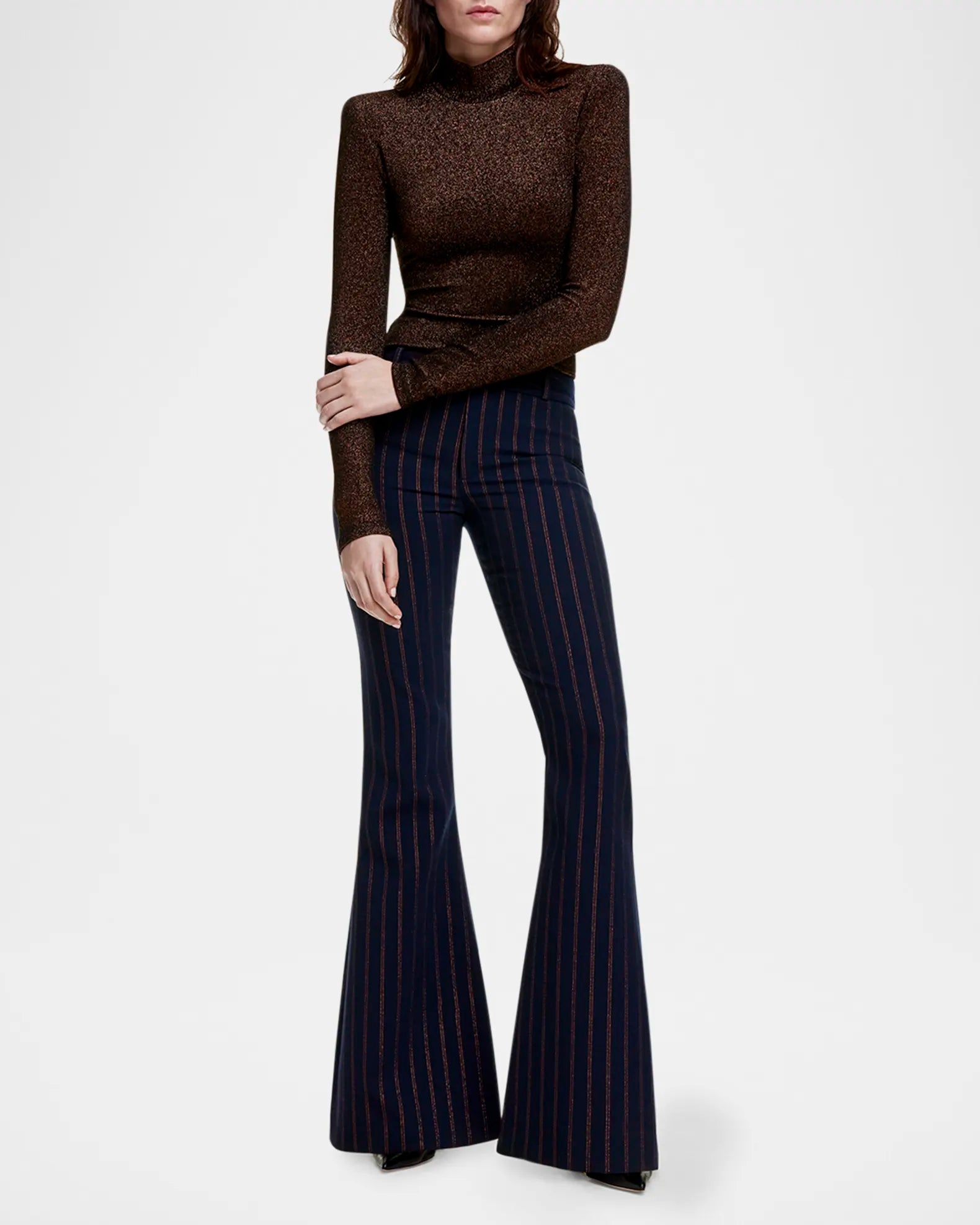 Sm24120 Smythe Metallic Stripe Bootcut Pant