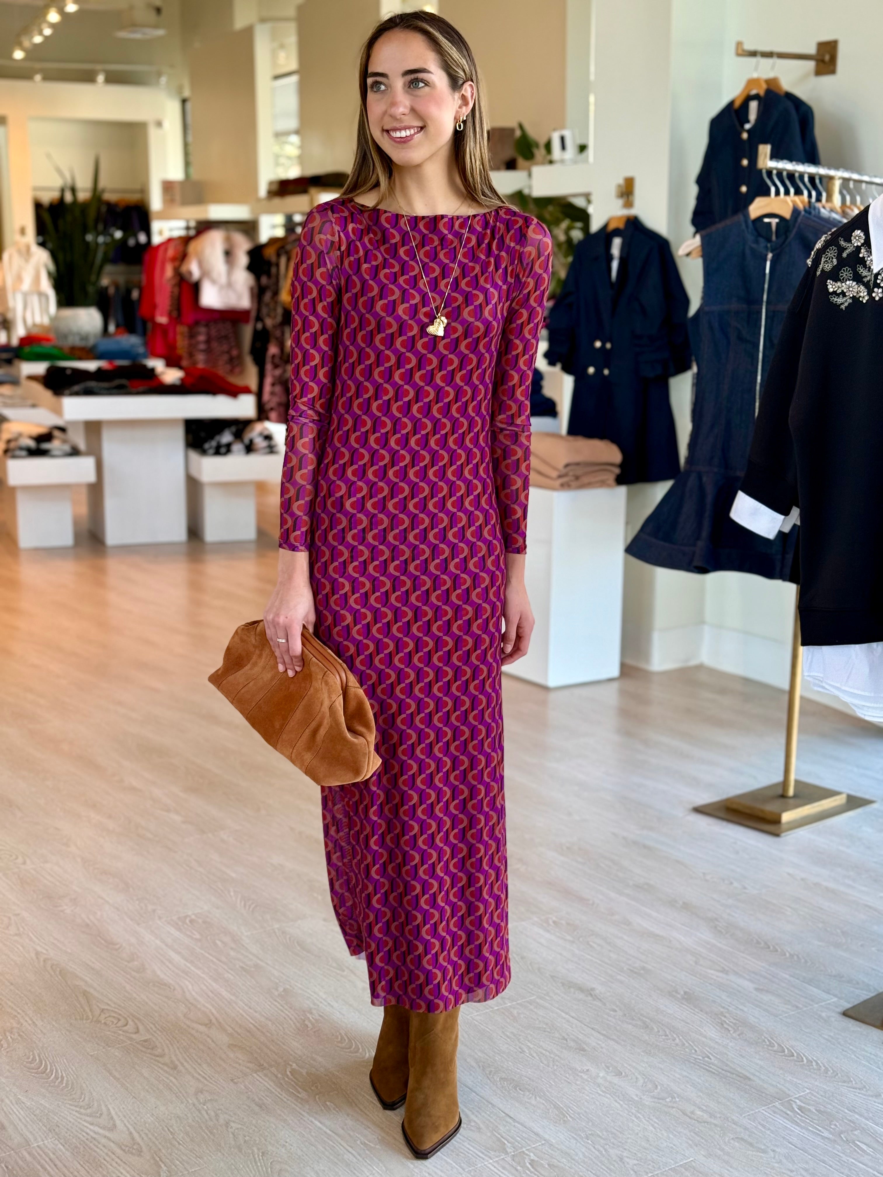 Mi9498 Sixties Mesh Midi Dress