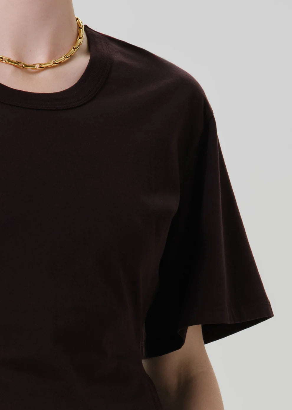 Ci3061 Chocolate Peplum Tee