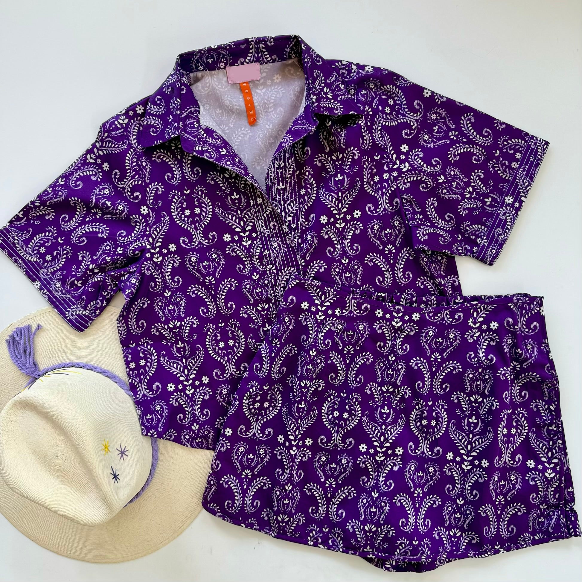 Naw5685 Purple Bandana Top