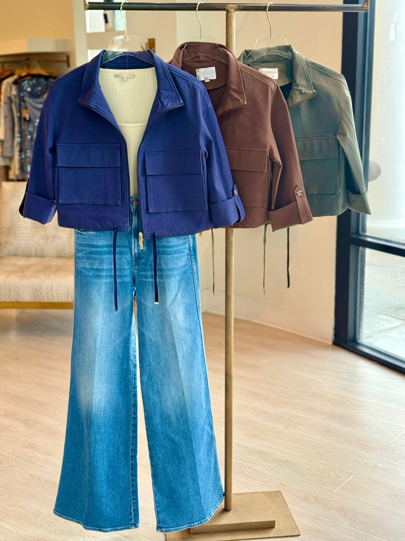 Pa176 Utility Crop Jacket - Navy