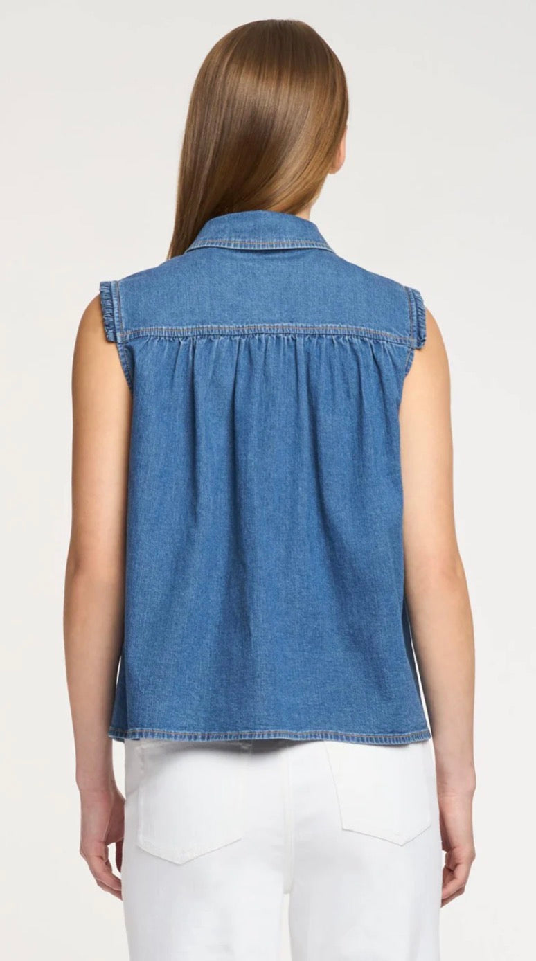 Cizw218277 Denim Sleeveless Top