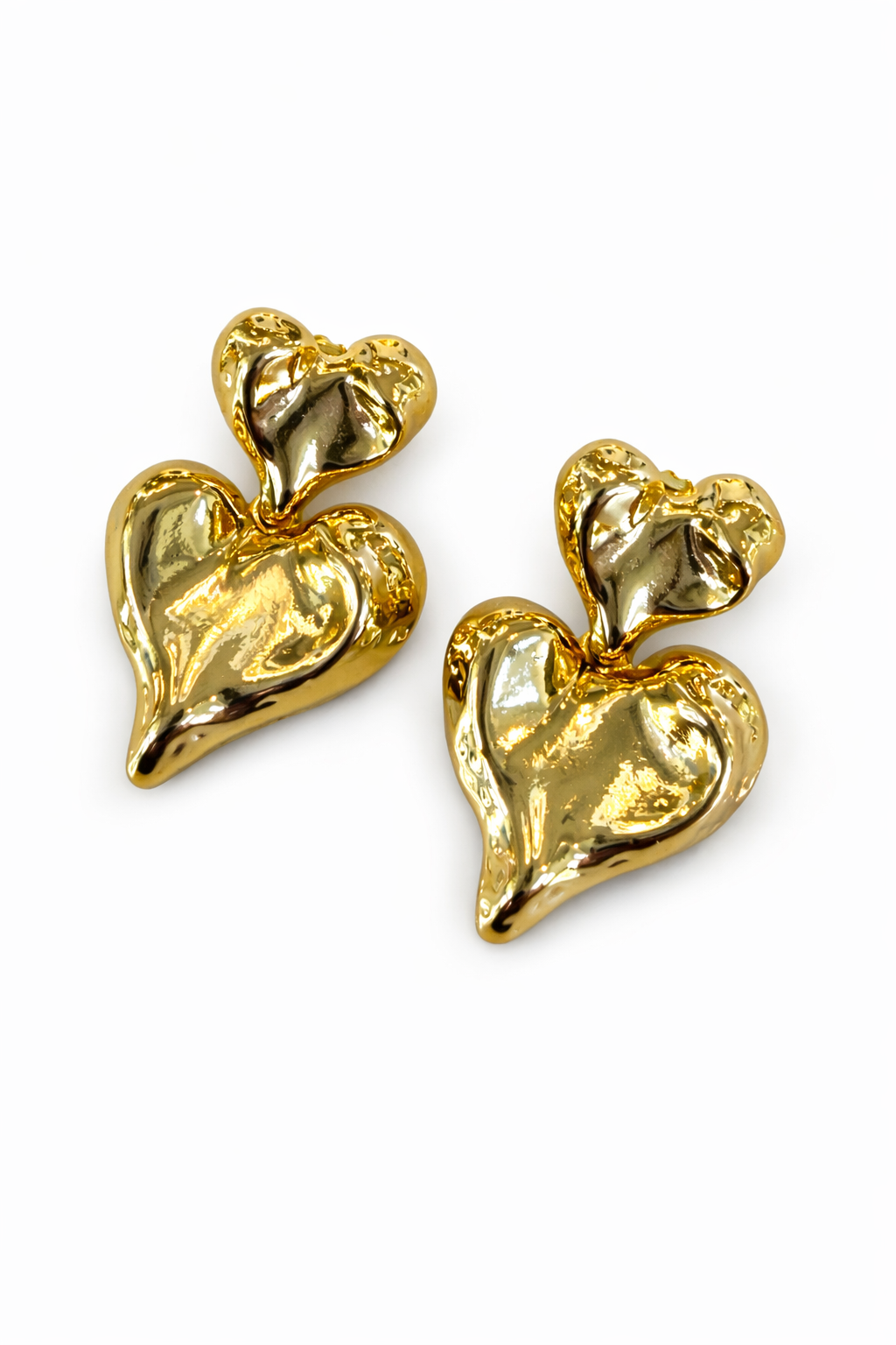 Th0028 Double Heart Drop Earrings