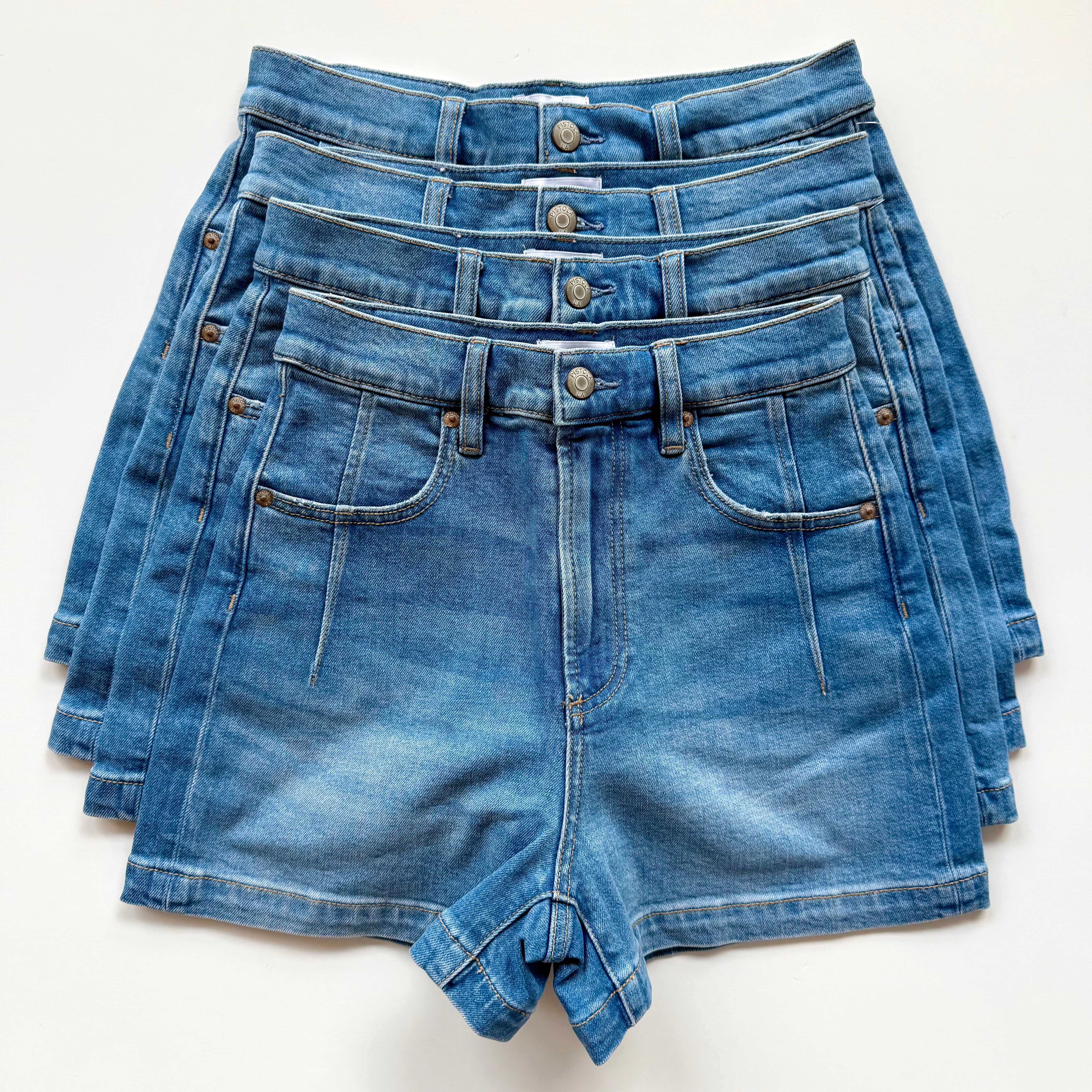 Pi24100 A-Line Denim Shorts