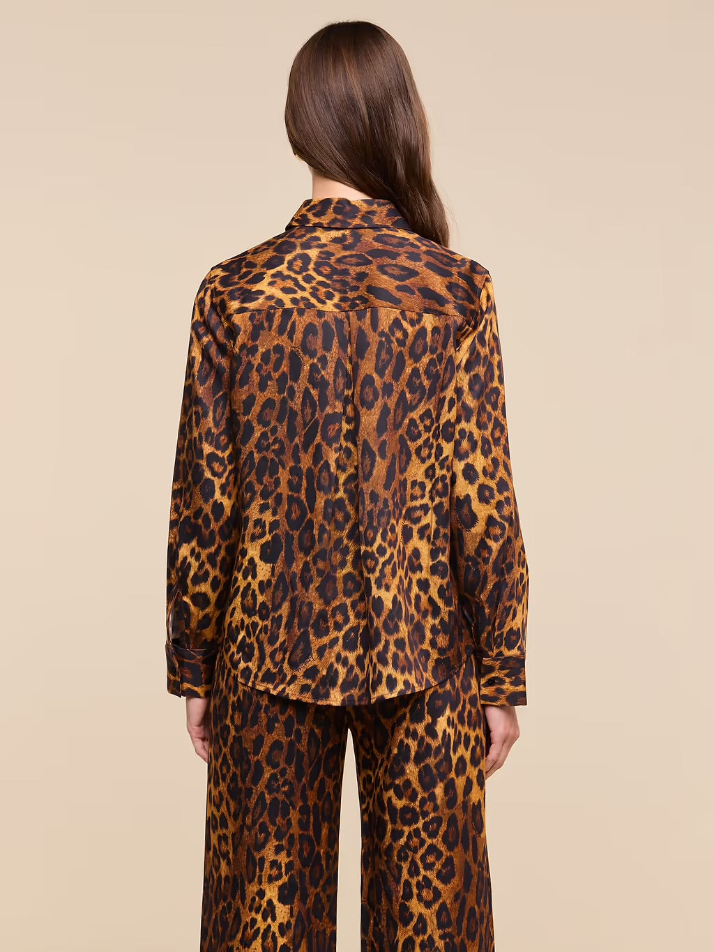 La40691 Leopard Button Down Blouse