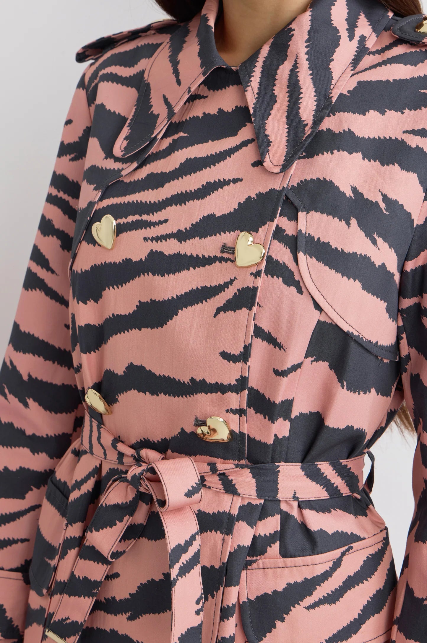 Mazebt Zebra Trench Coat