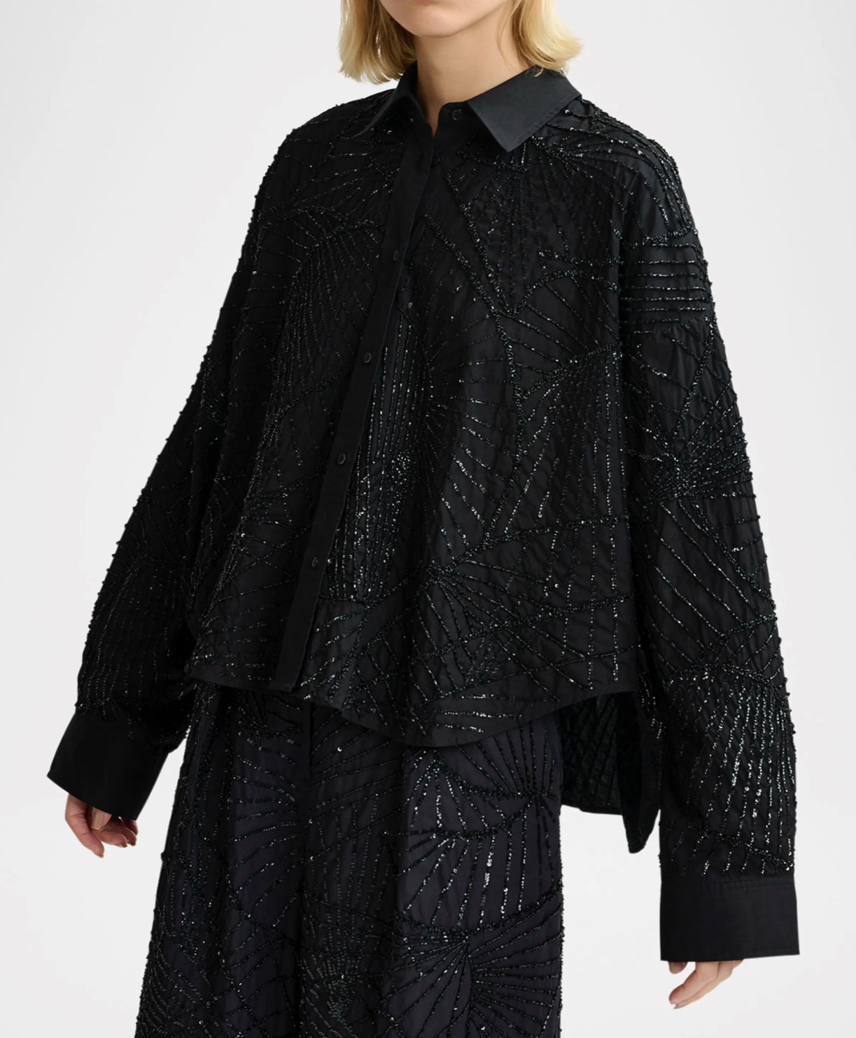 Esgibra Black Sequin Buttondown