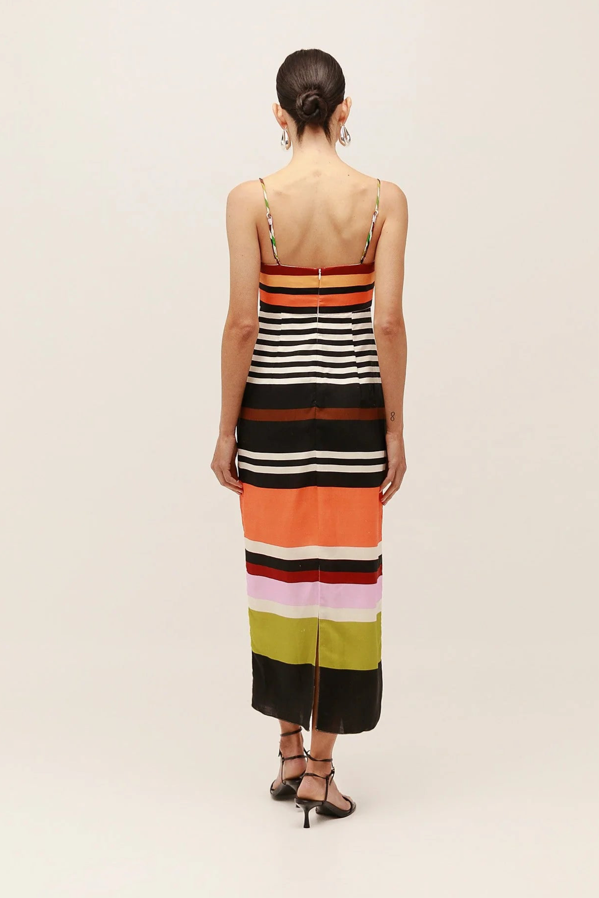 Ca413 Linen Striped Maxi Dress