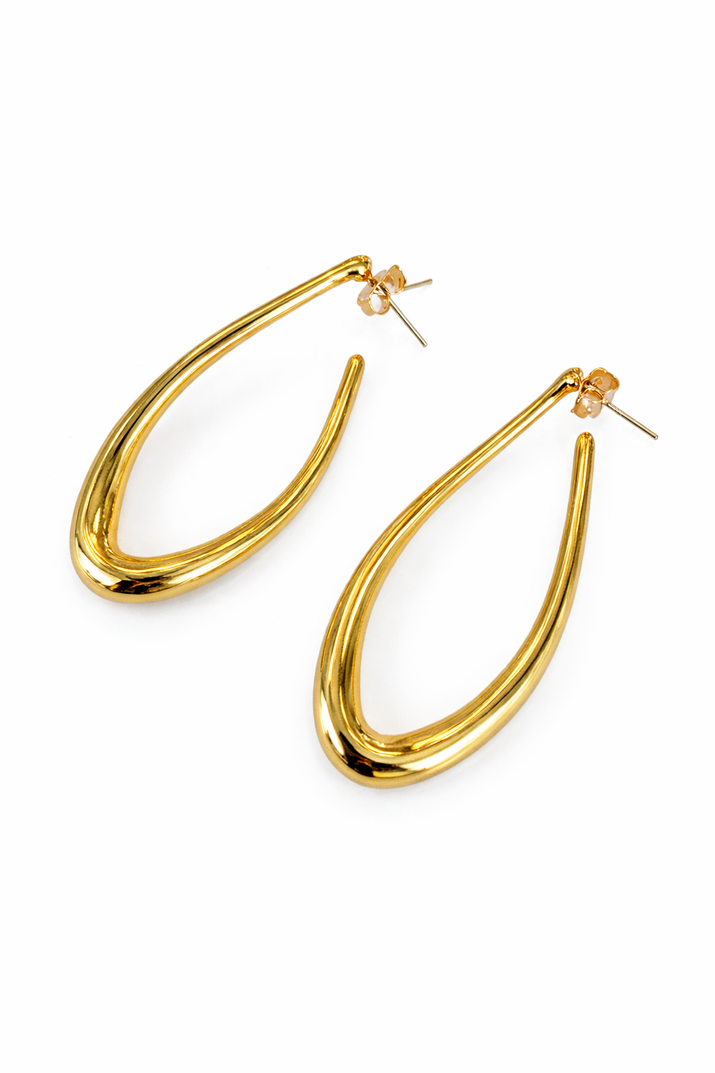 Th0025 Elongated Hoop Earring
