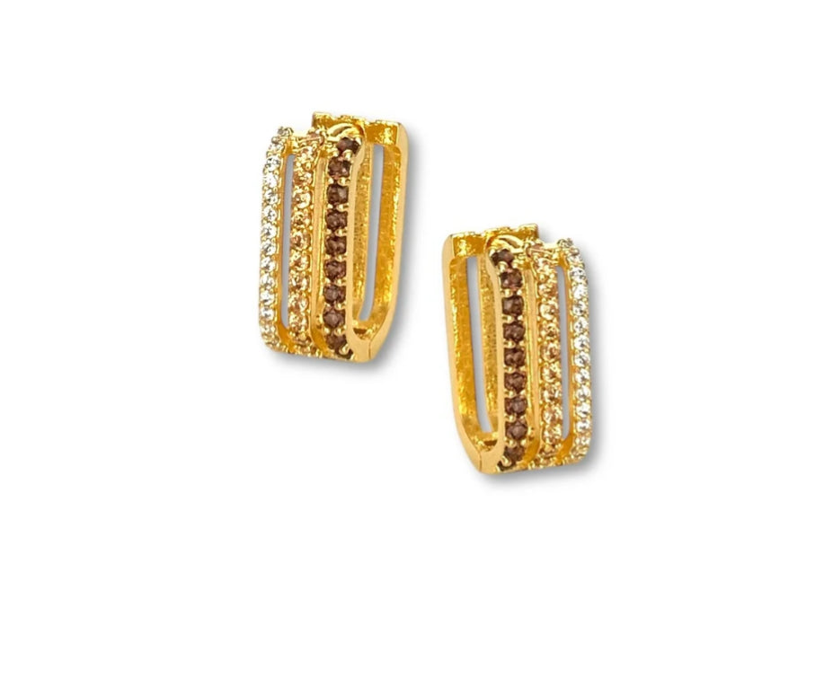 Triple Colette Hoop - Brown