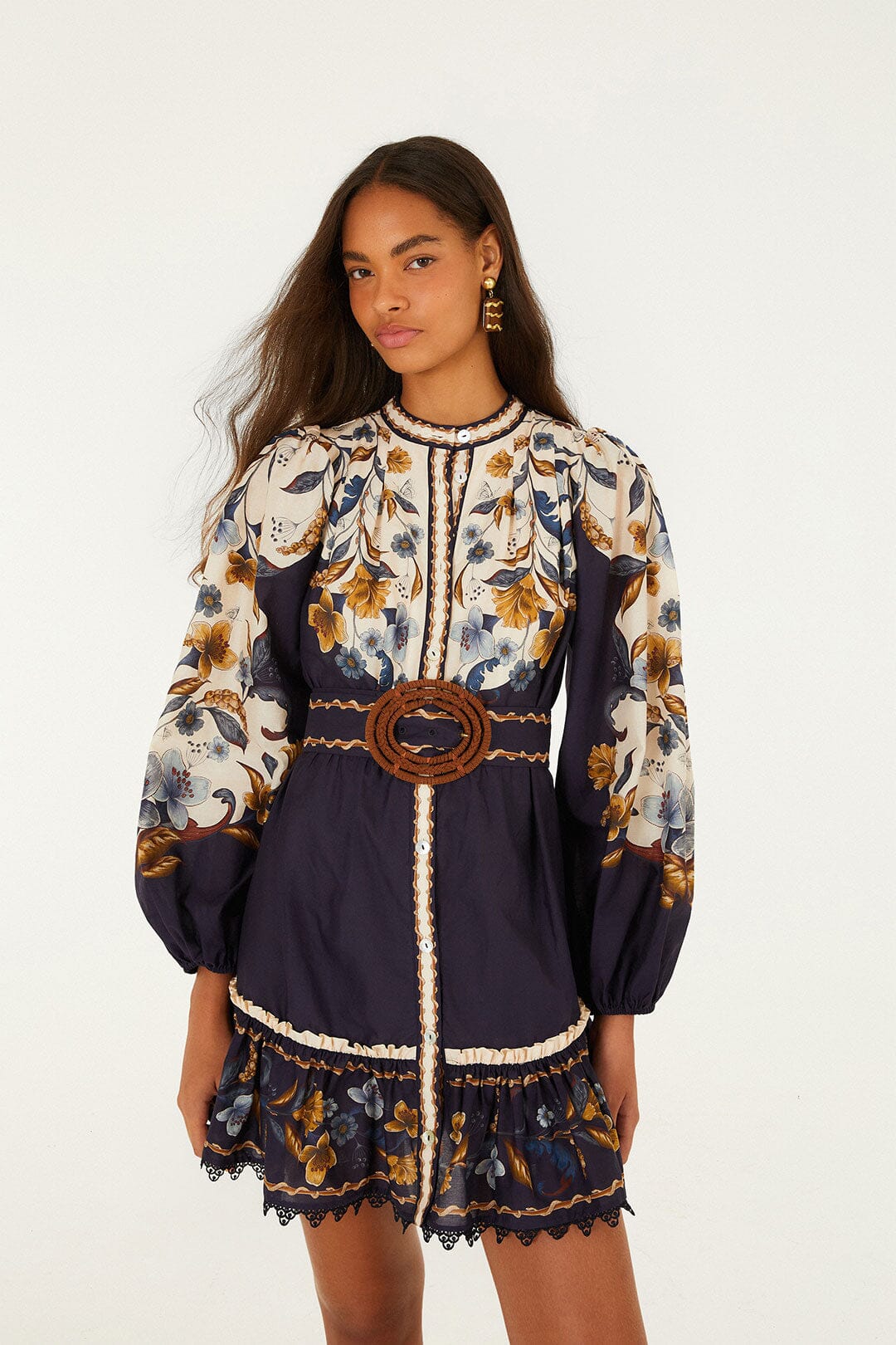 Fa368912 Golden Nature Belted Dress