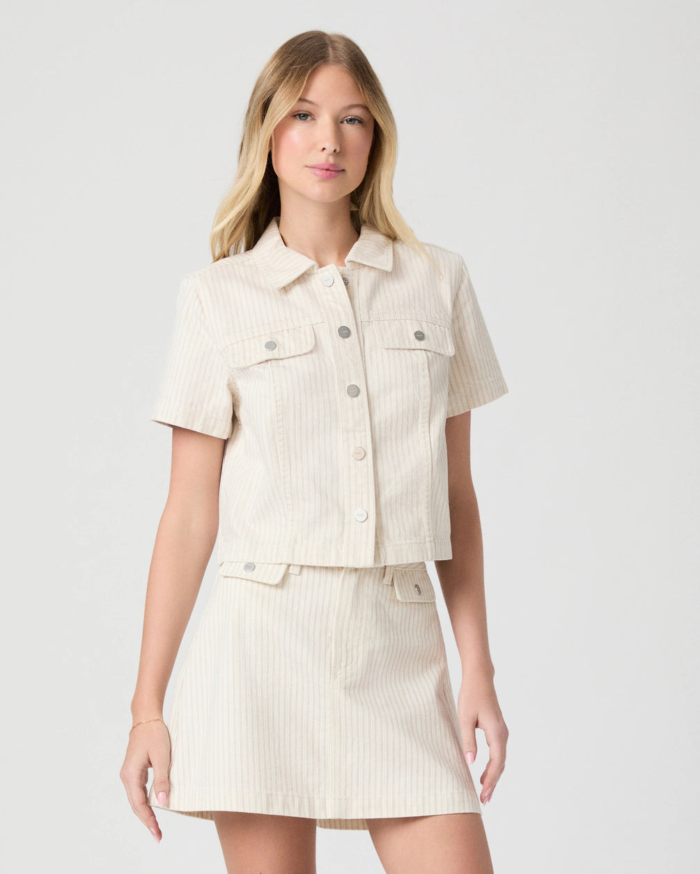 Pa996 Stripe Denim Skirt