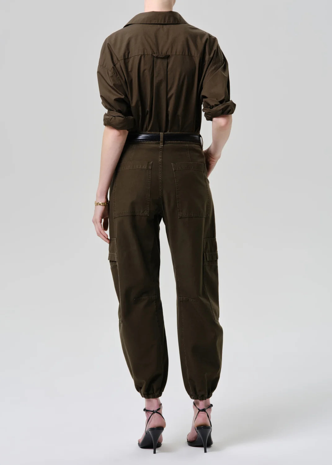 Ci2294 Ciela Bubble Hem Utility Pant - Moss