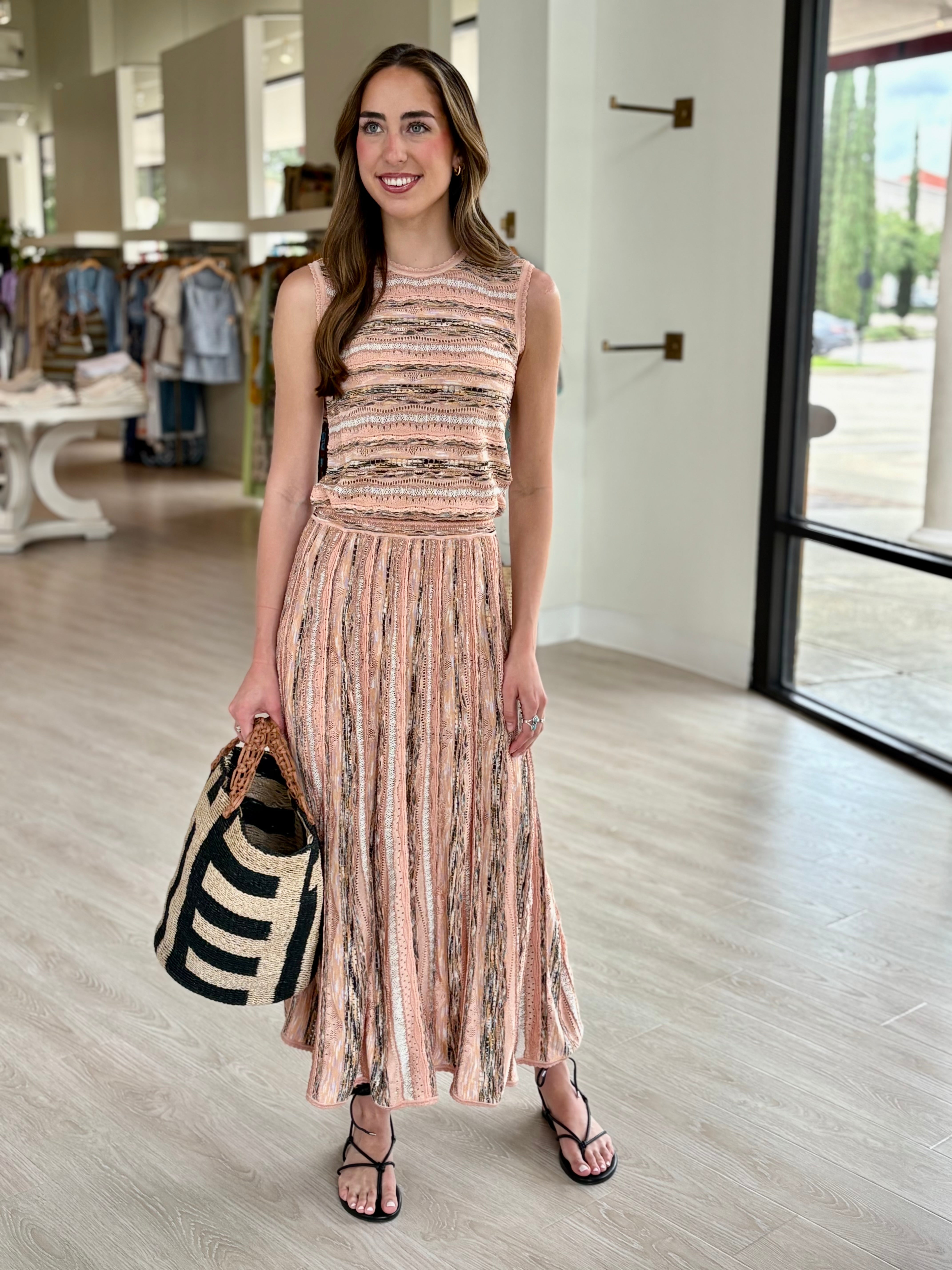 Ul0723 Hibiscus Stripe Skirt