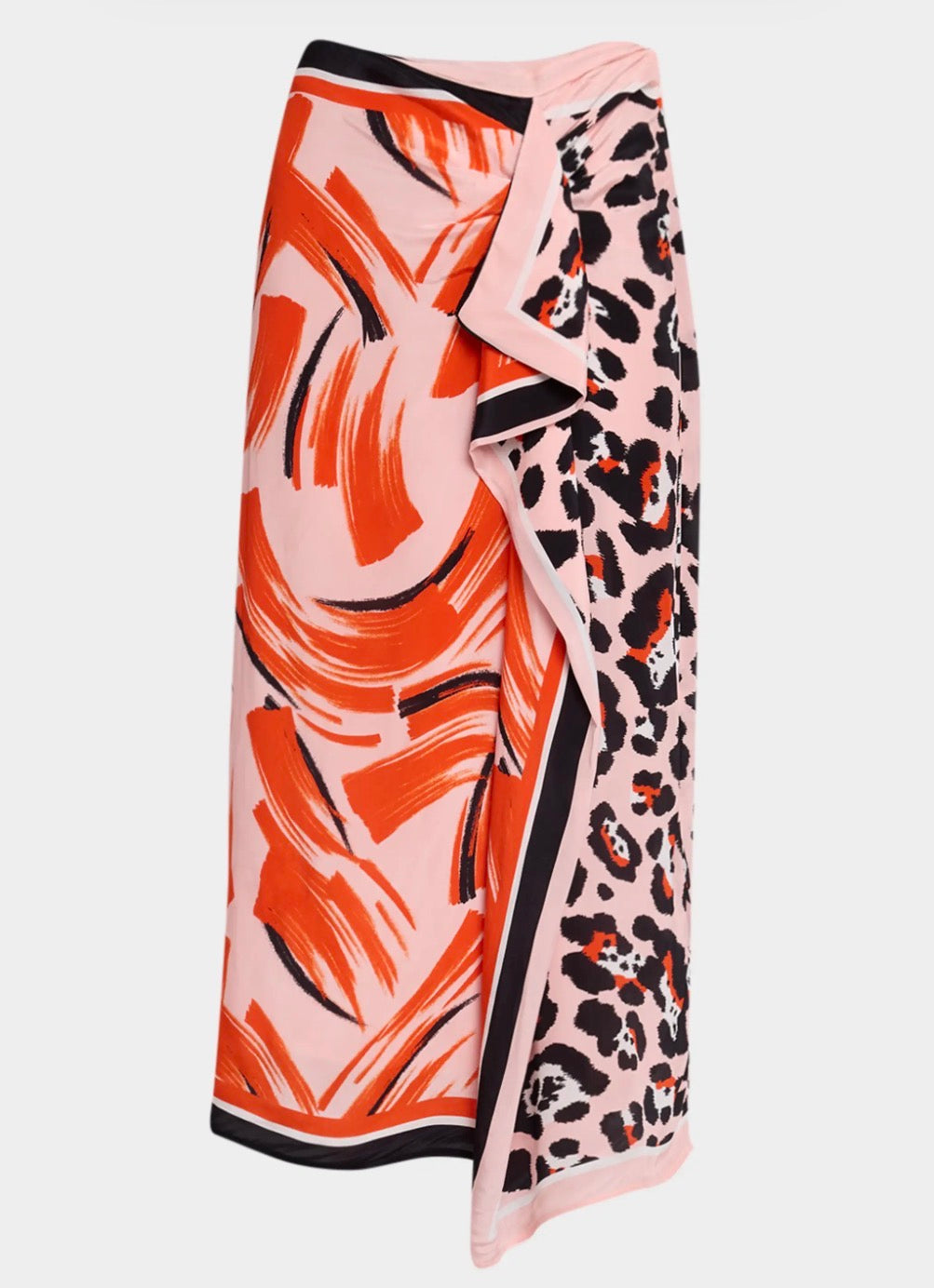 Esjuanita Printed Drape Midi Skirt