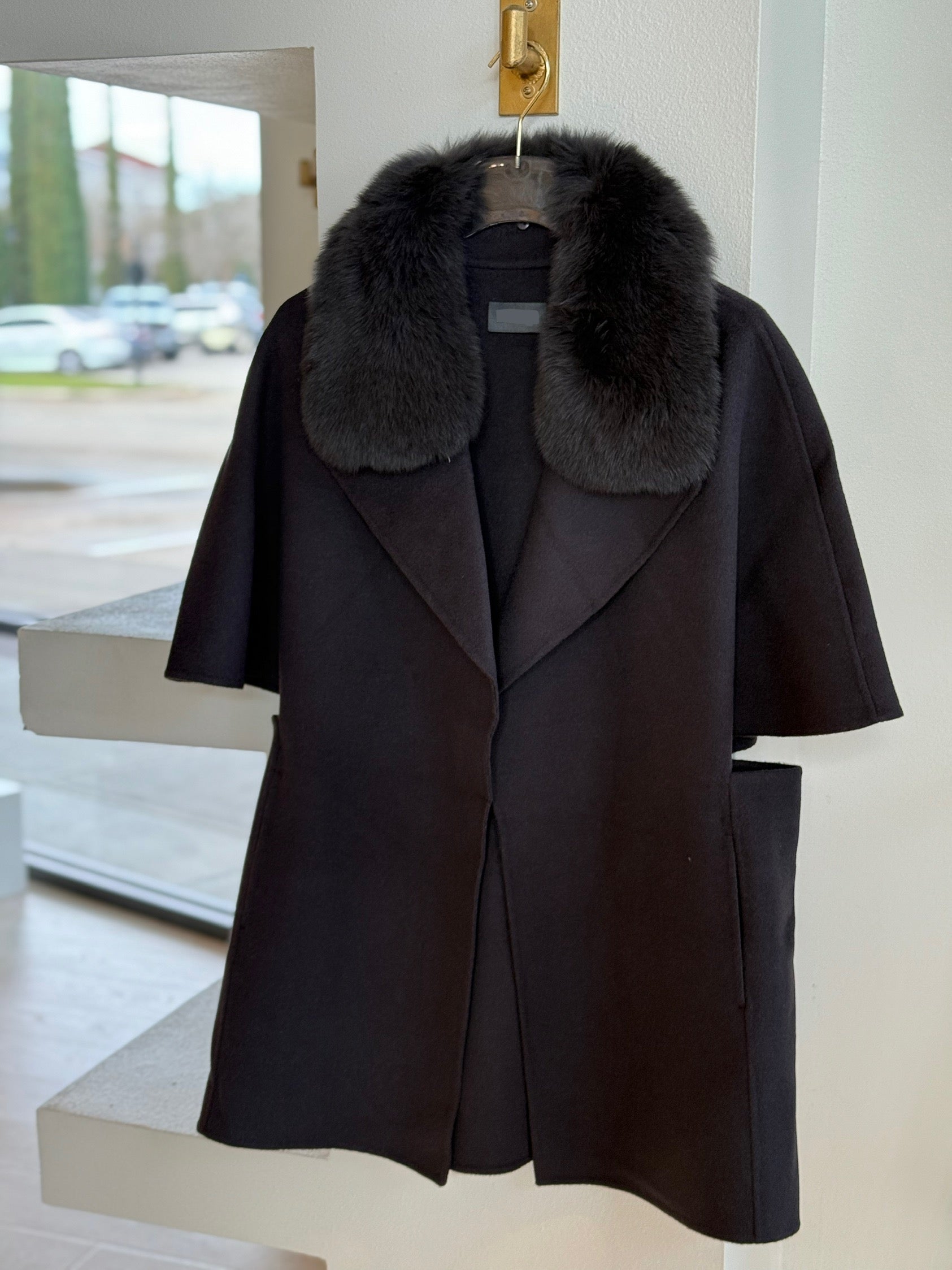 Di9049 Fur Collar Jacket - Slate Grey