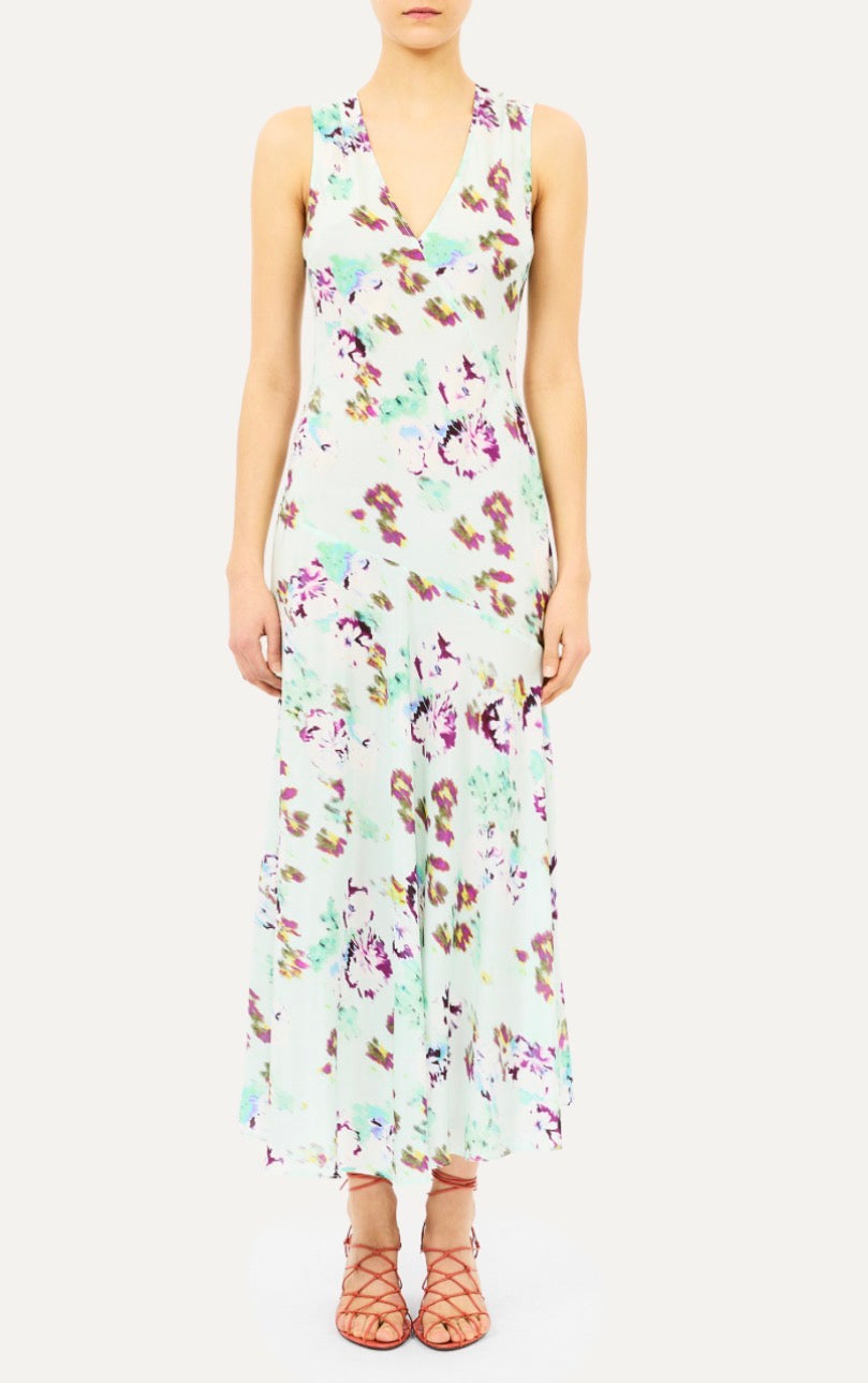 Ul0129 Mint Silk Maxi Dress